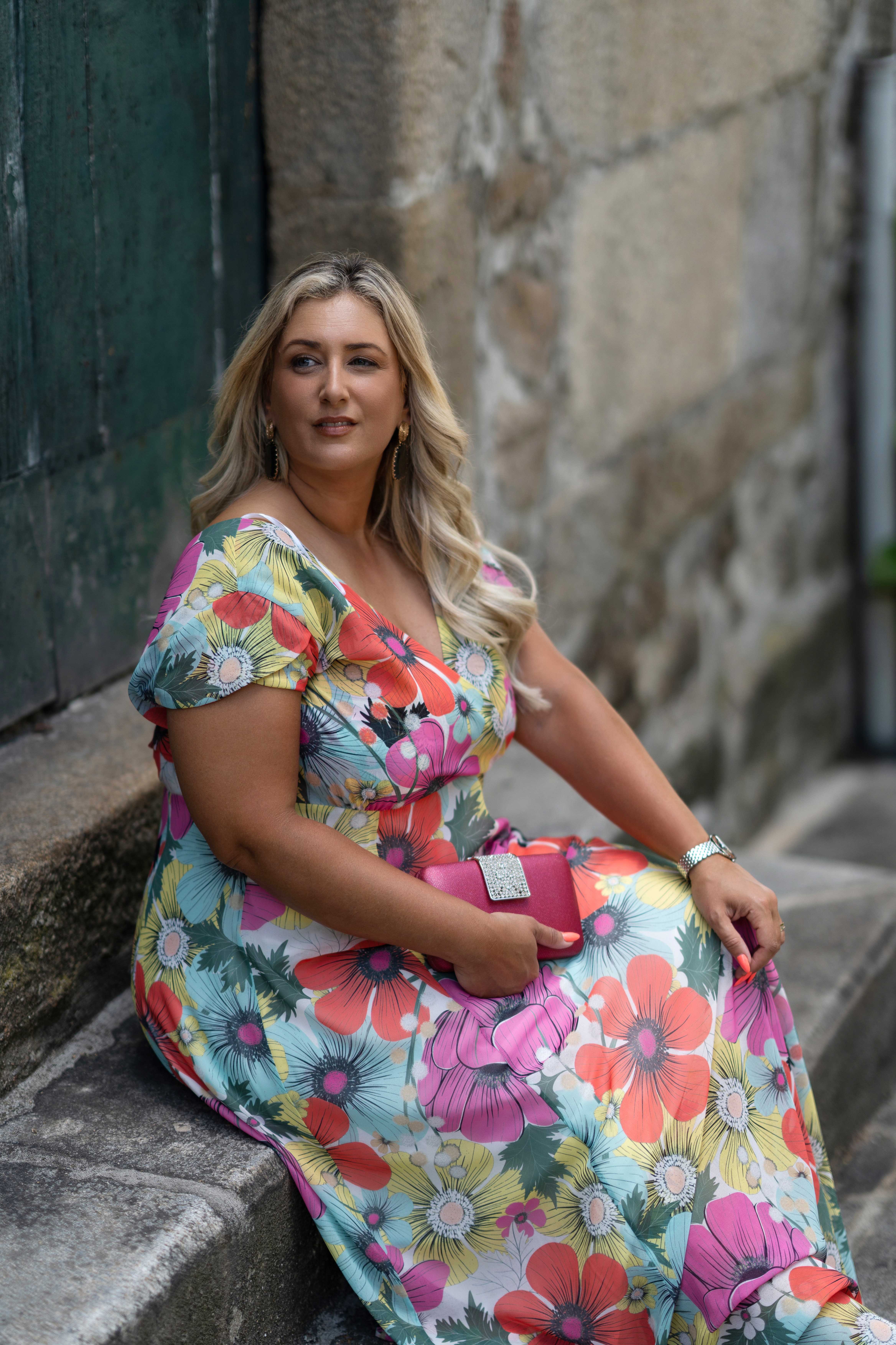 Polyester Dress Spring/Summer Plus Sizes
