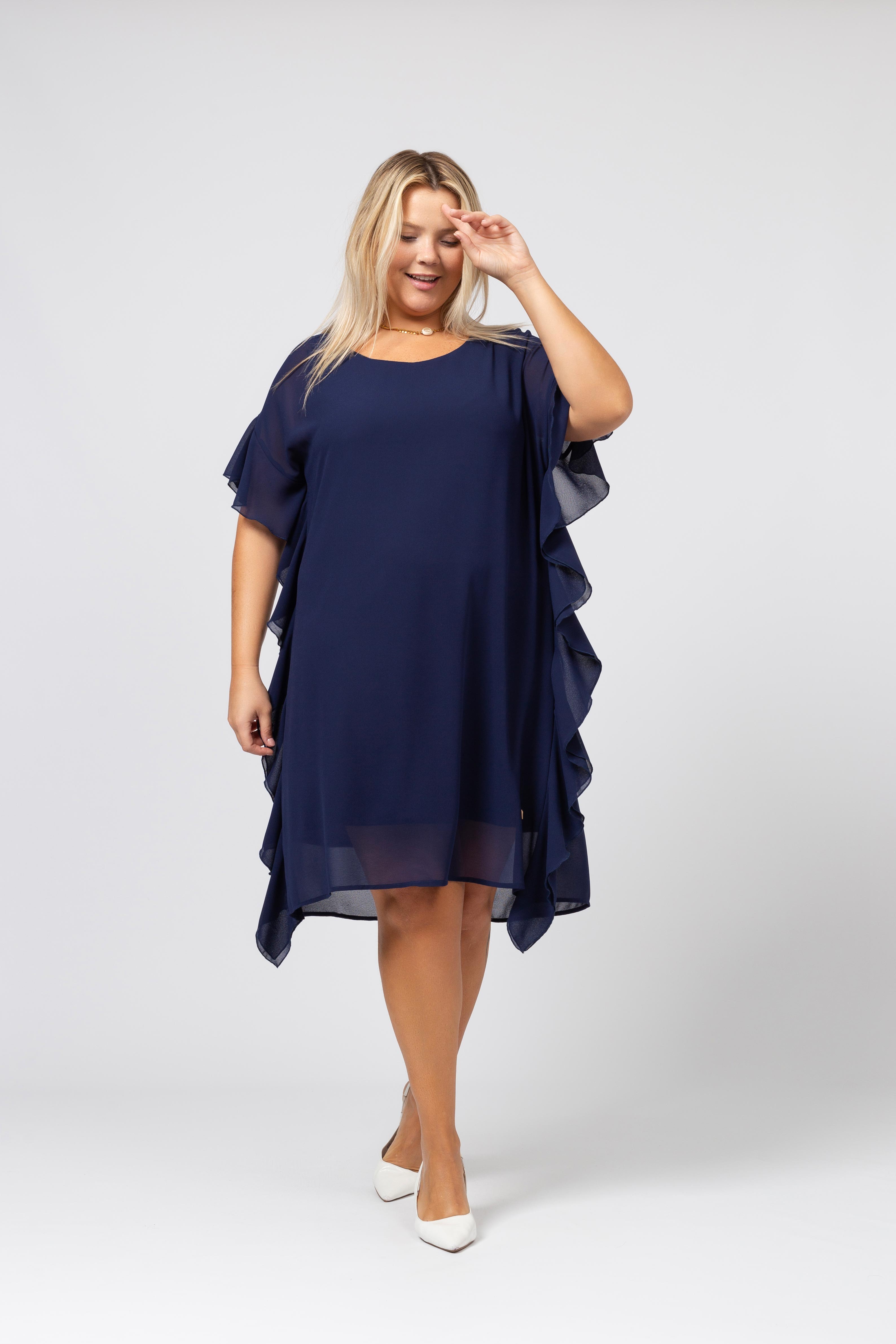 Polyester Dress Spring/Summer Plus Sizes