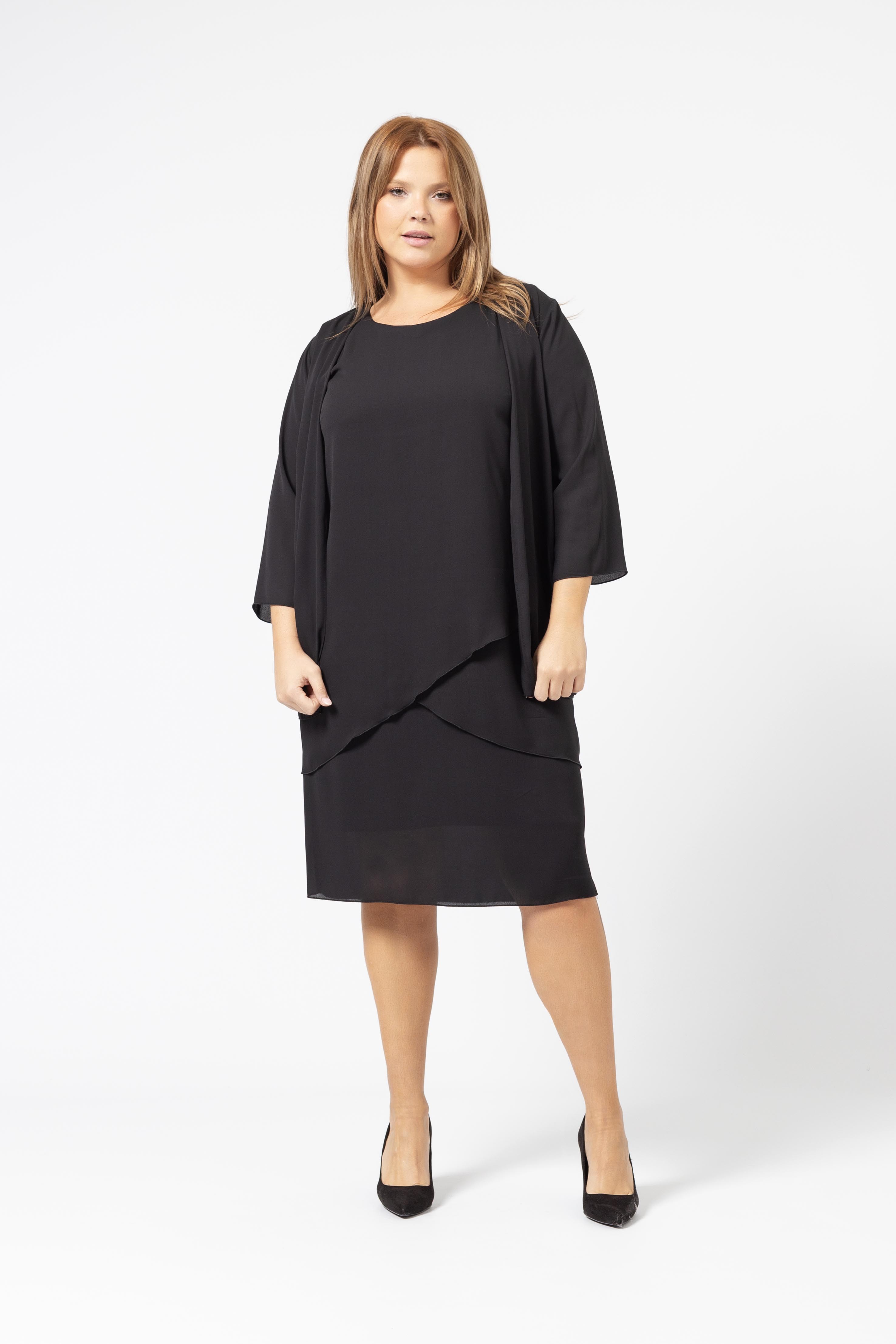 Polyester Dress Autumn/Winter Plus Sizes
