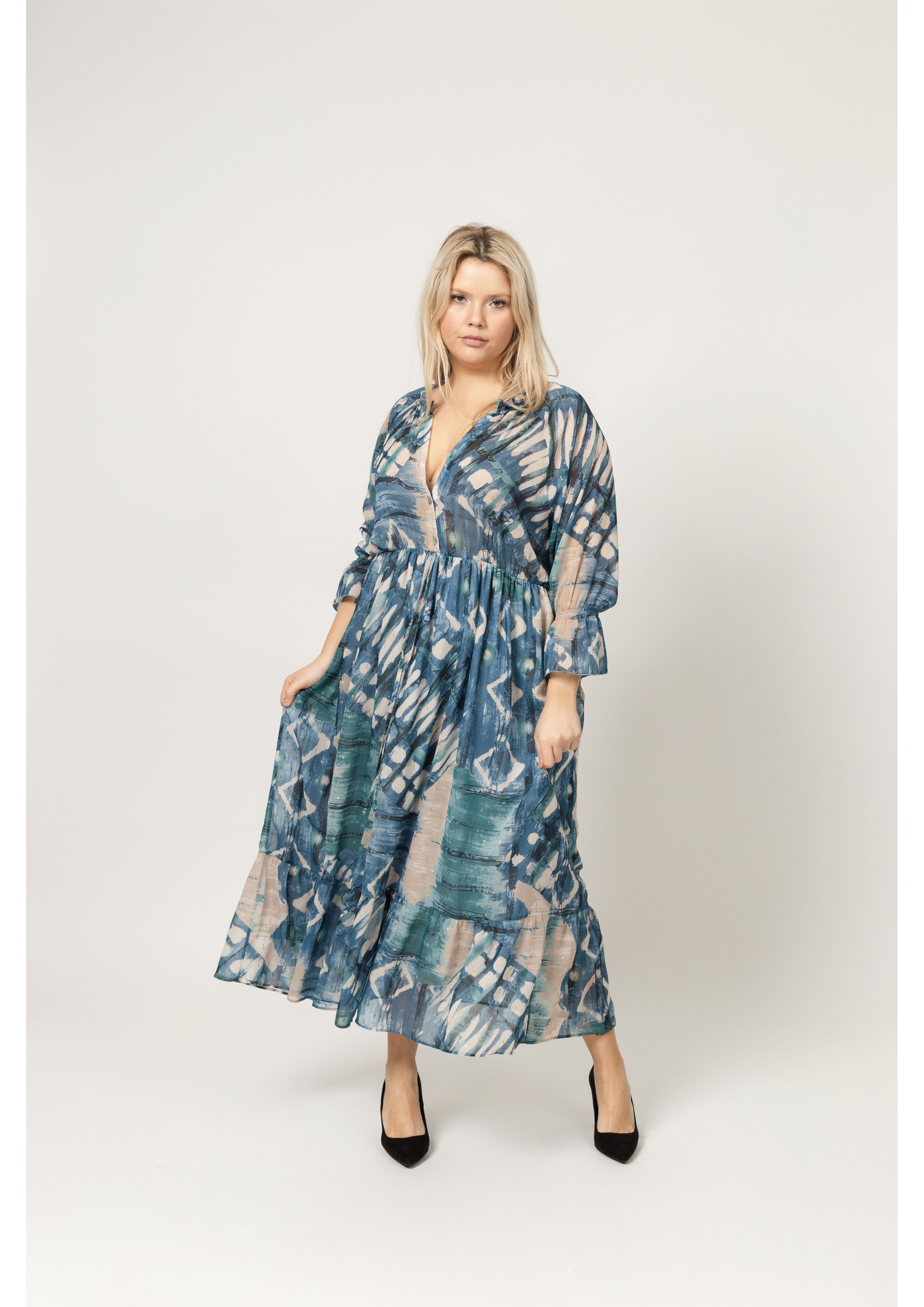 Long dress in fabric Spring...