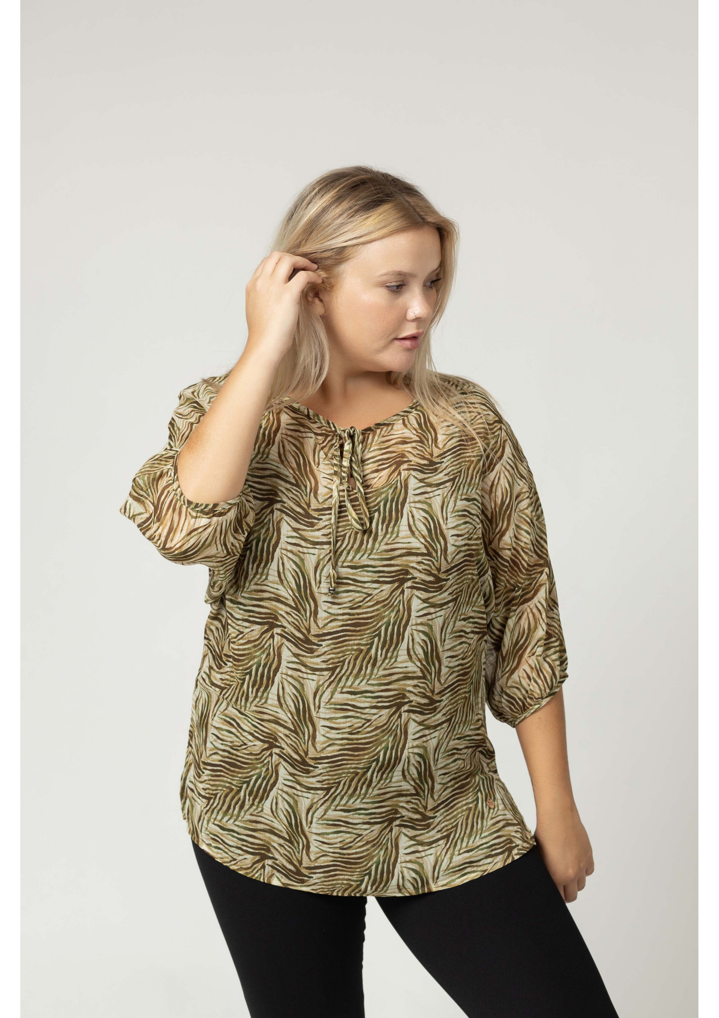 Tiger Fabric Blouse Autumn...