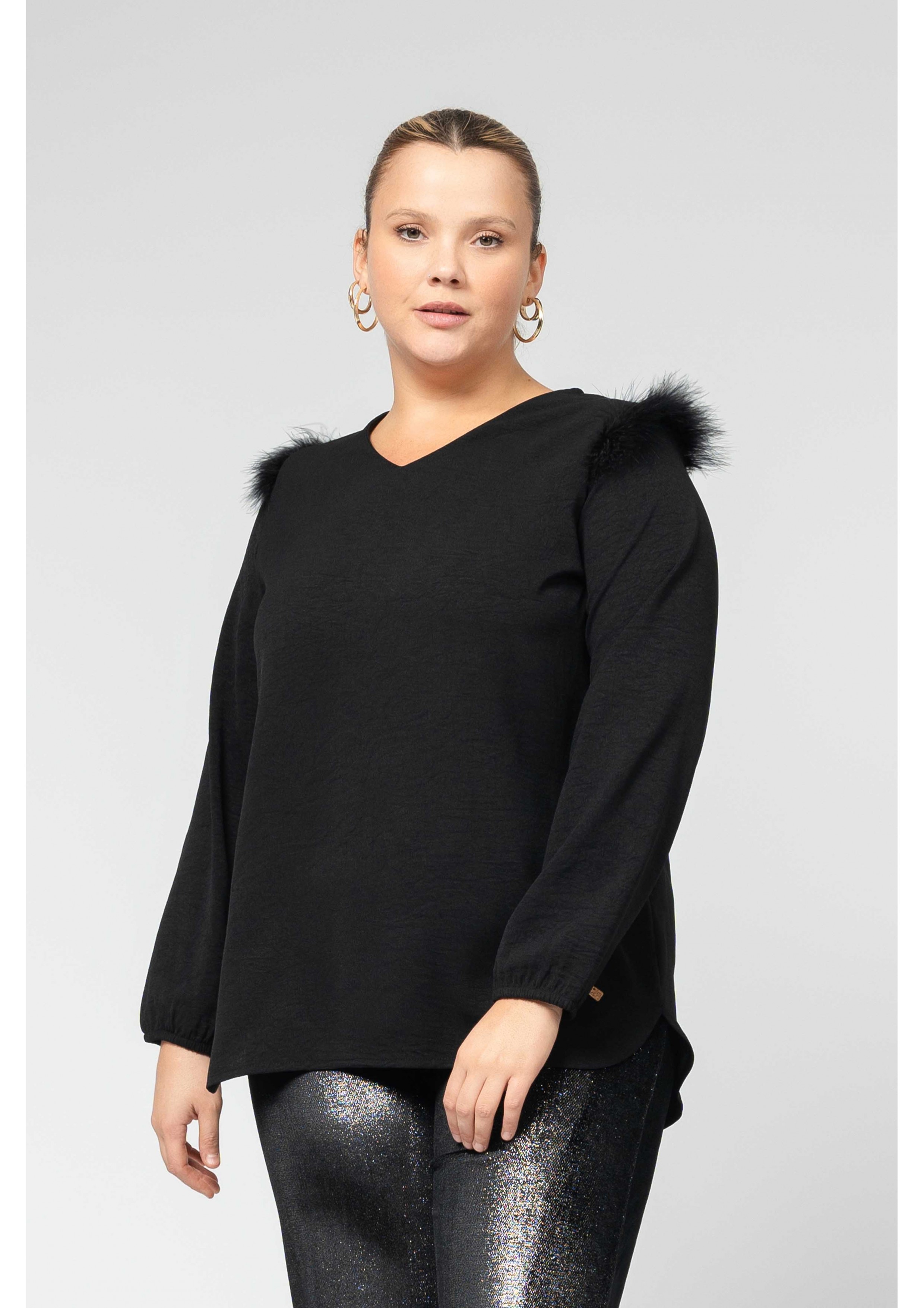 Chemisier en tissu uni...