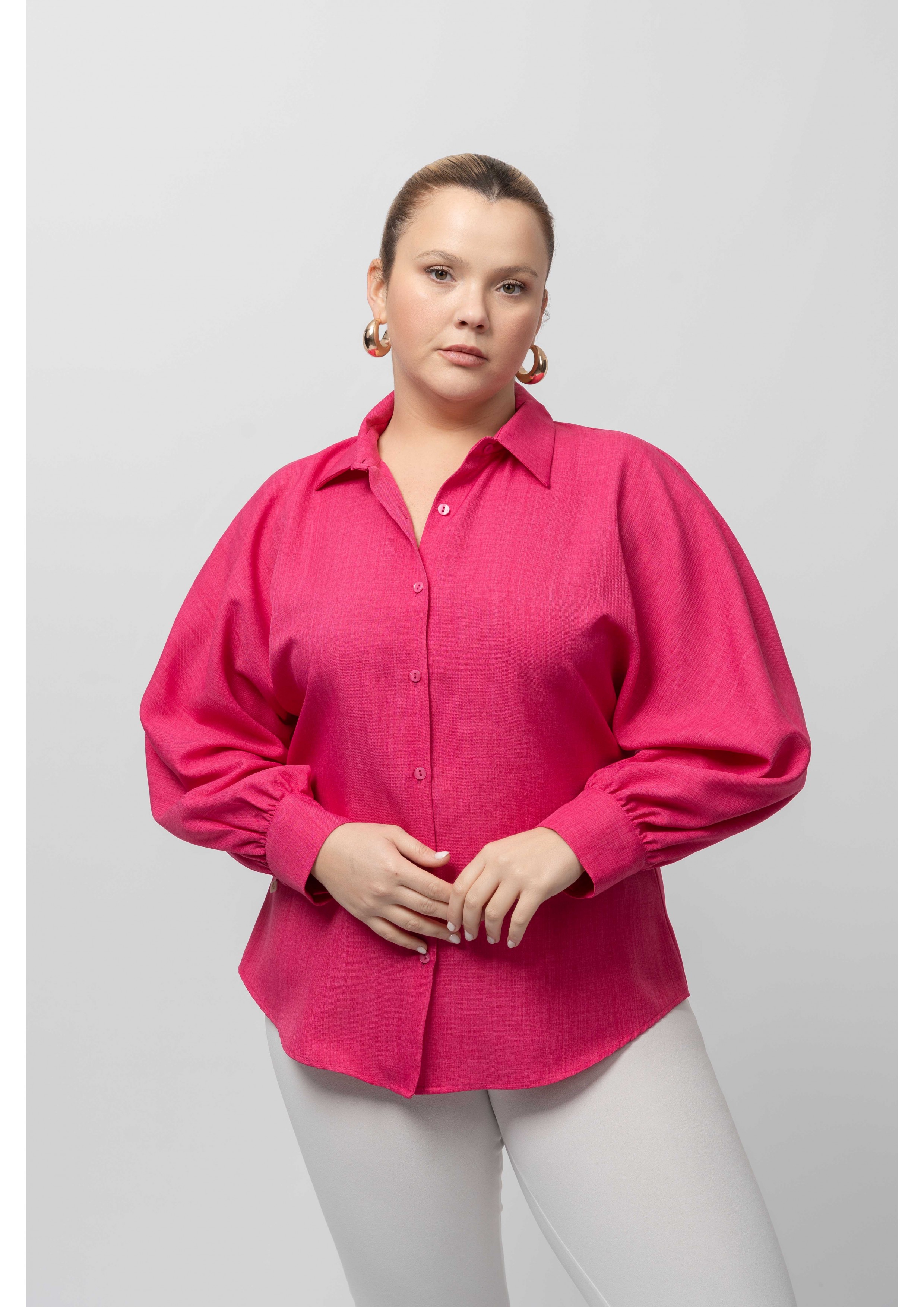 Plain Fabric Blouse Spring...