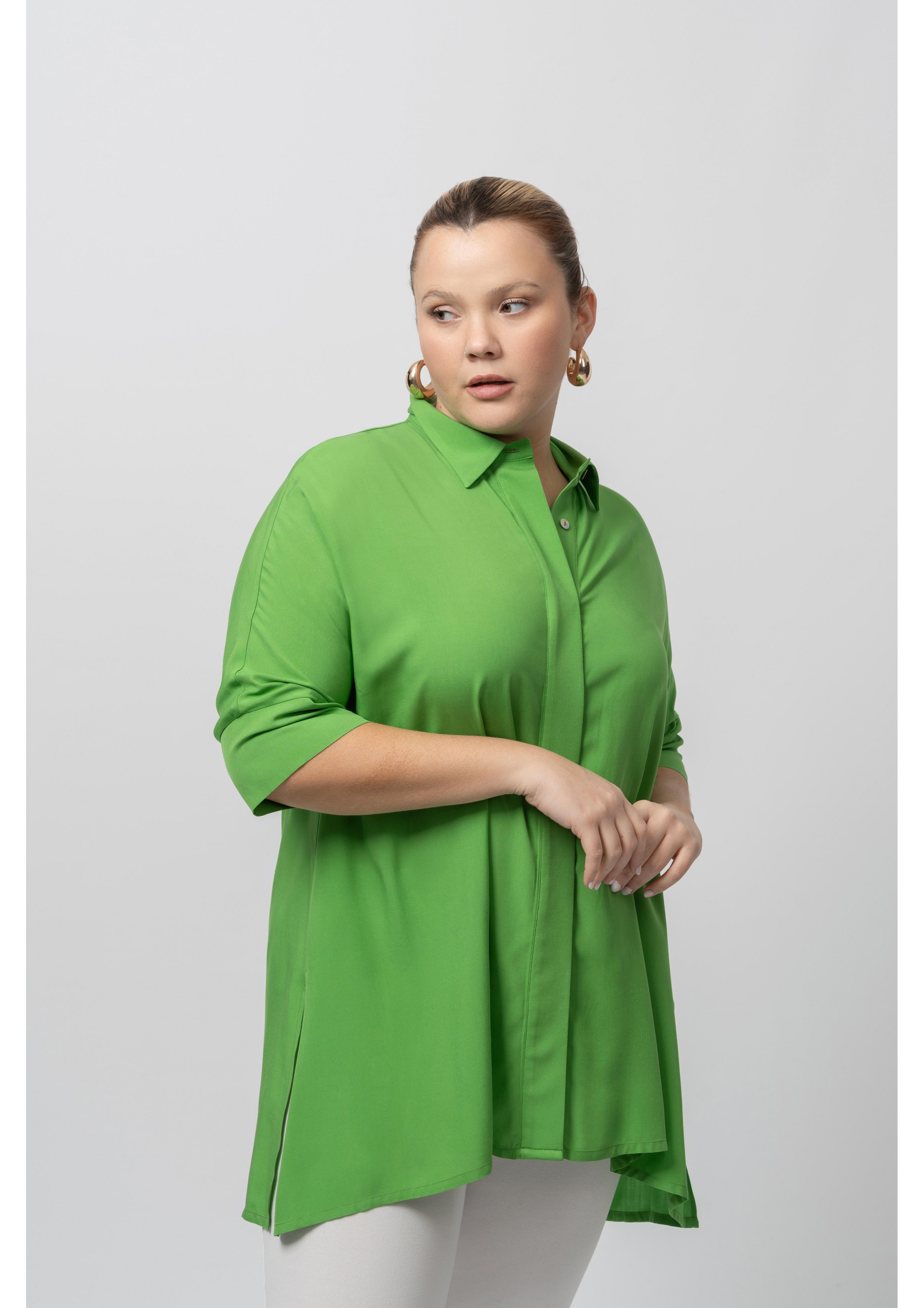 Plain Fabric Blouse Spring...