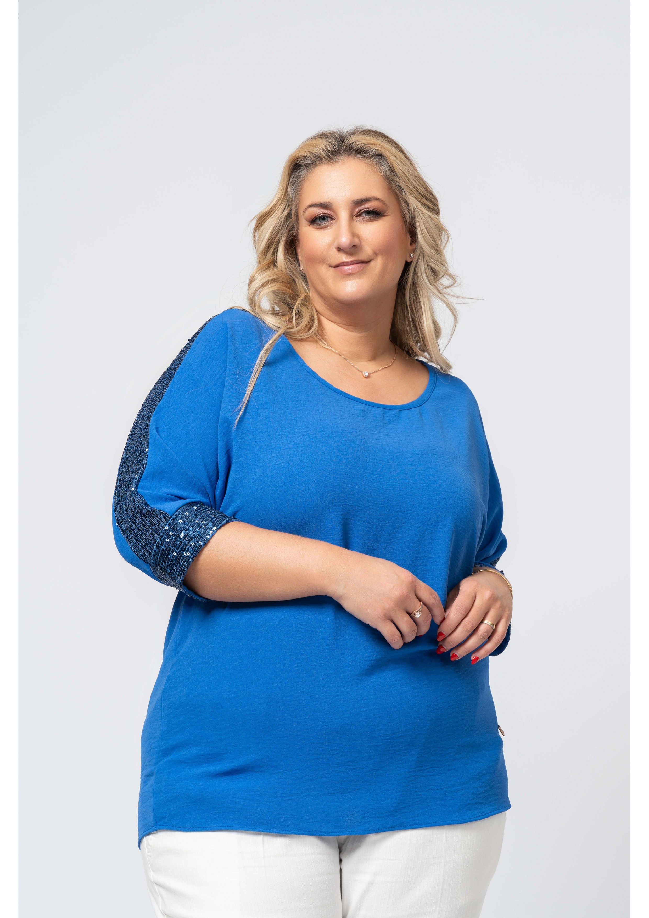 Tunic in fabric with...