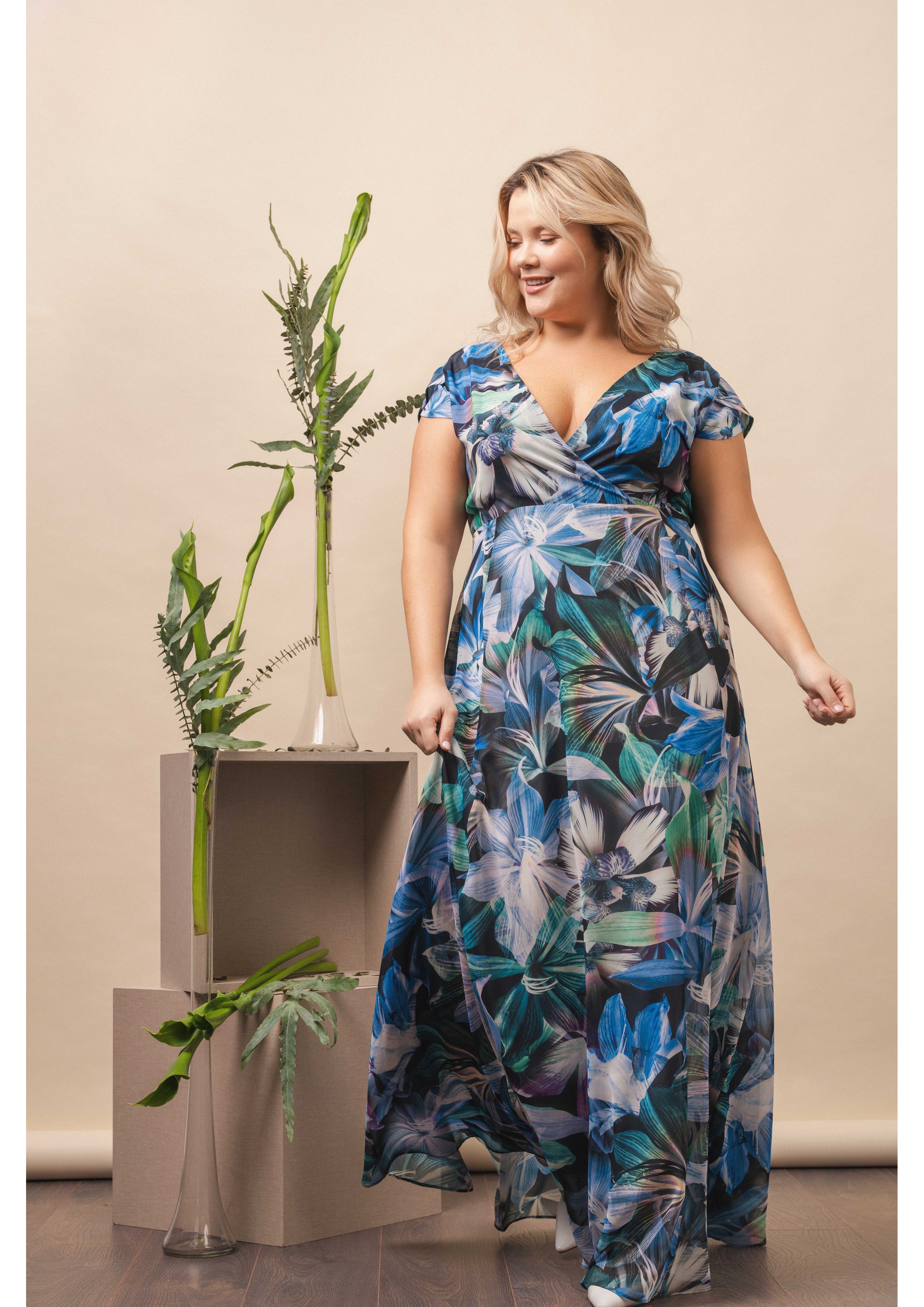 Robe longue en tissu...