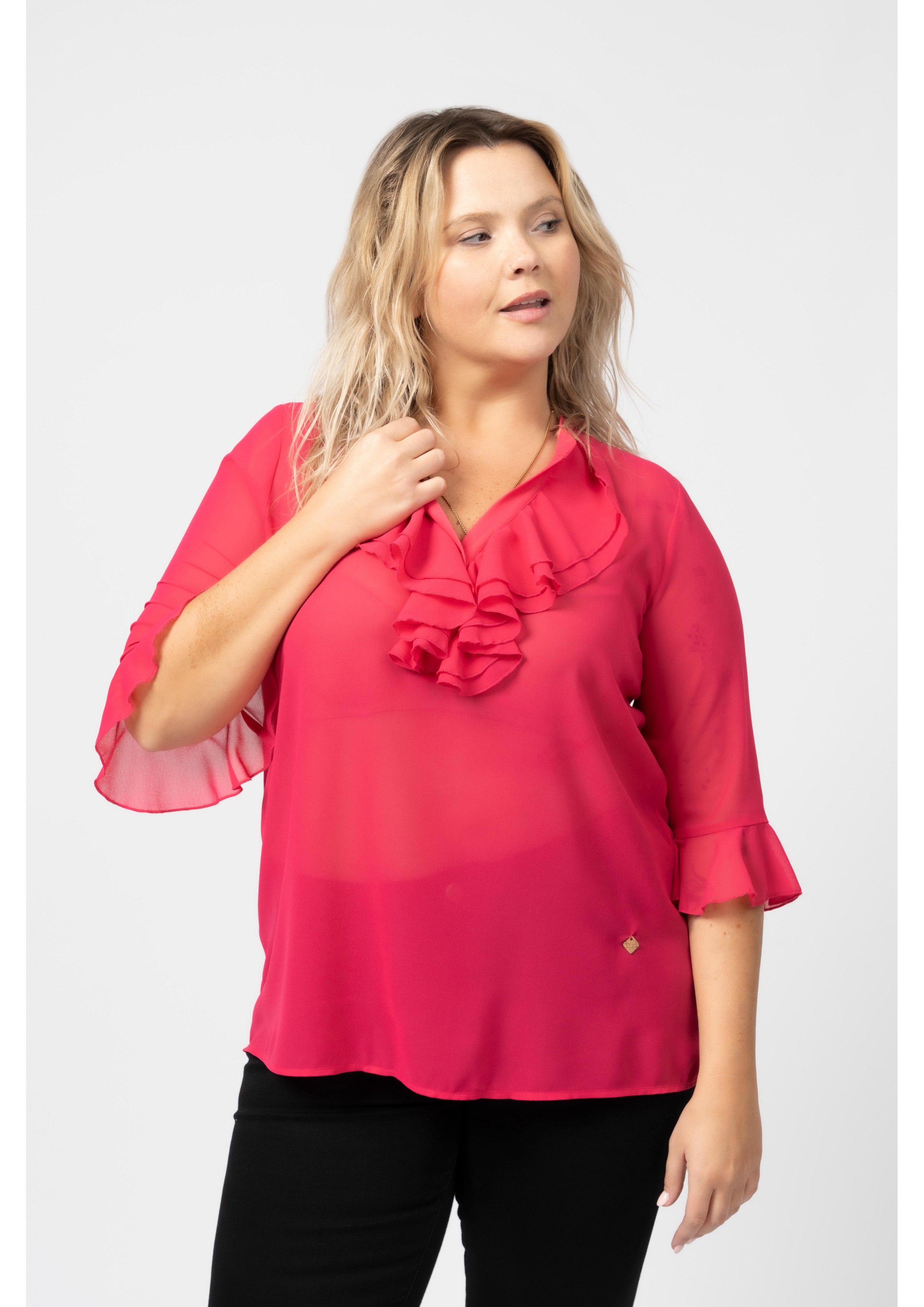 Plain Fabric Blouse Spring...