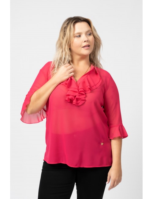 Plain Fabric Blouse Spring...