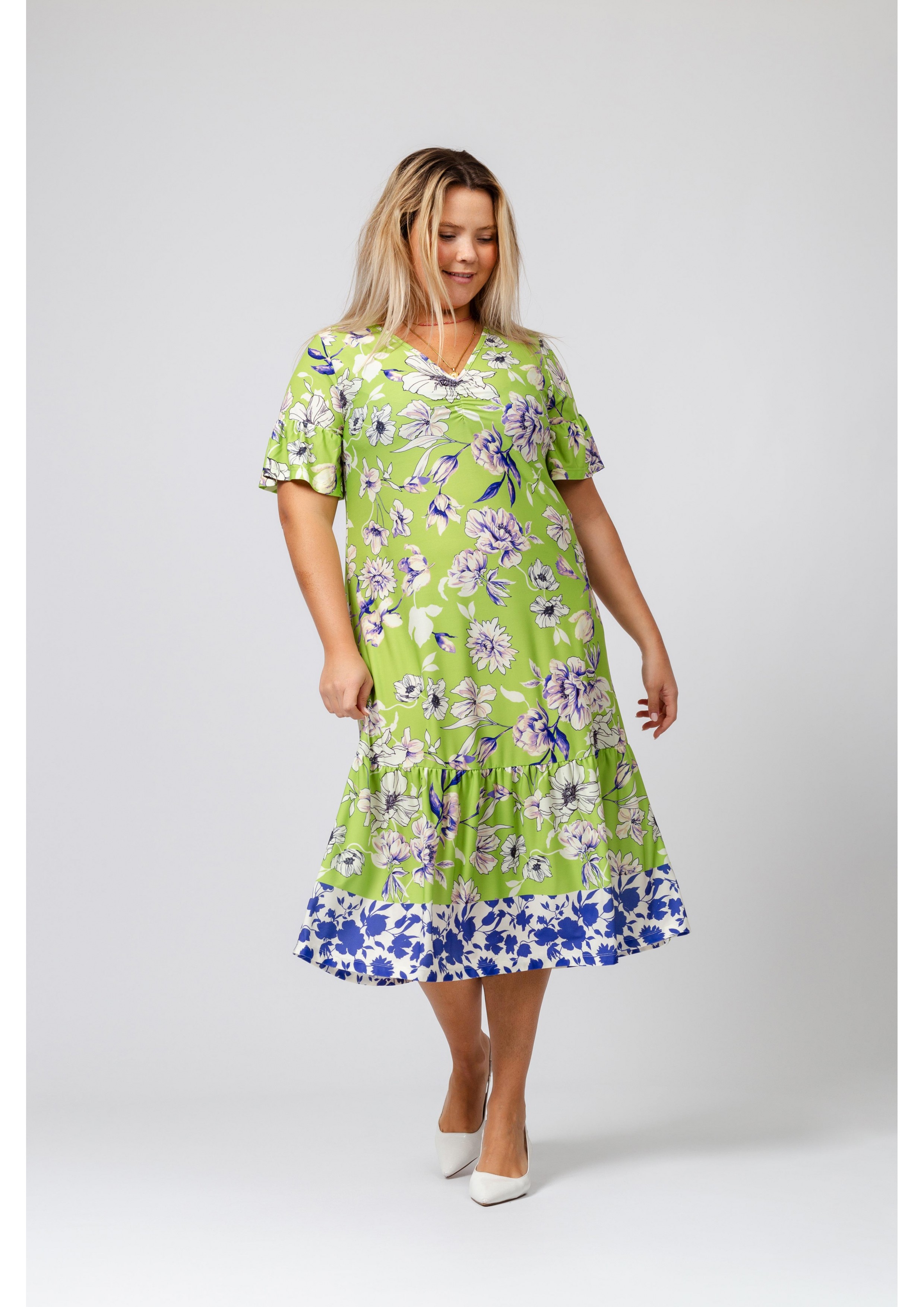 Short Printed Knit Dress...