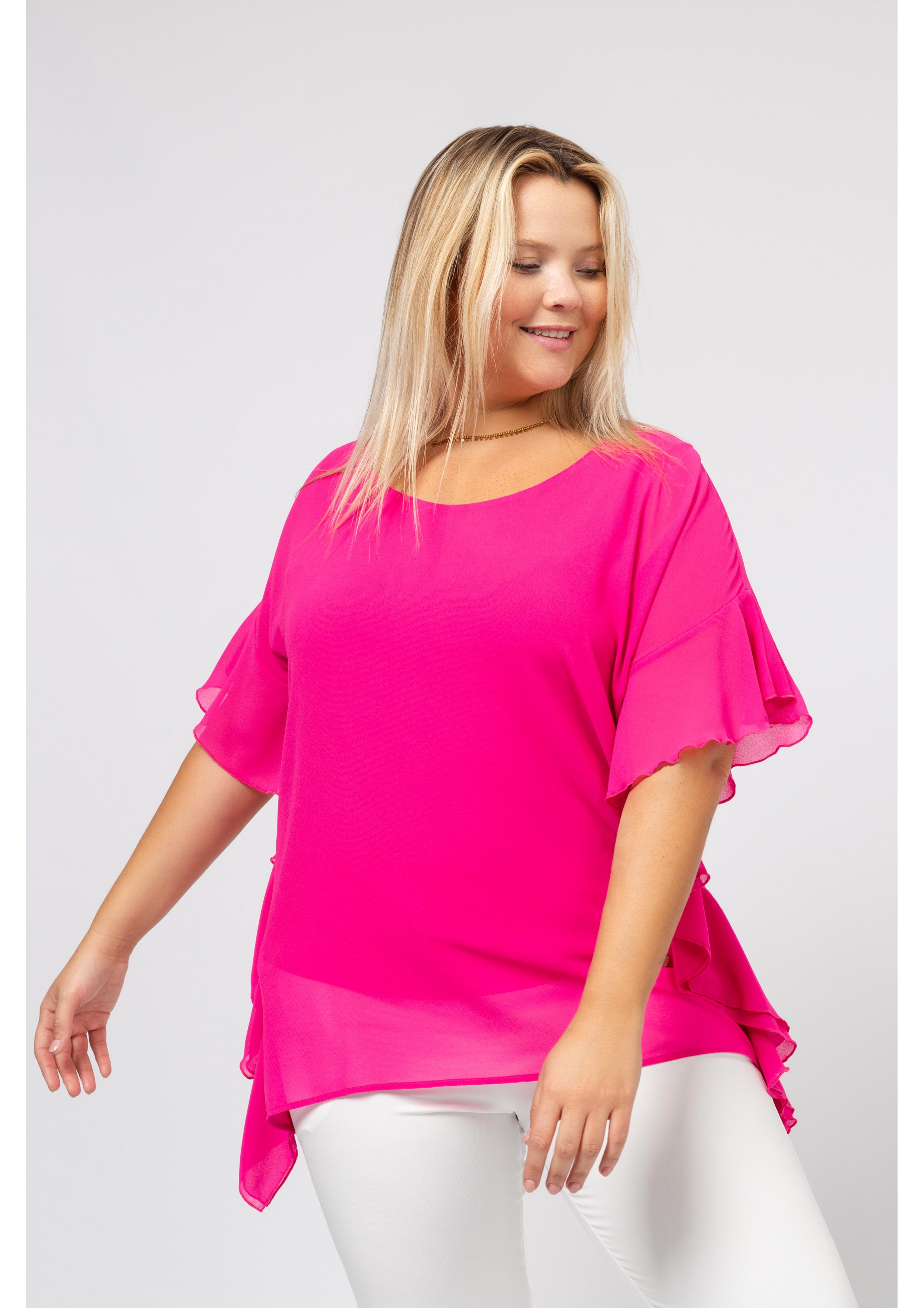 Tunic in plain fabric...