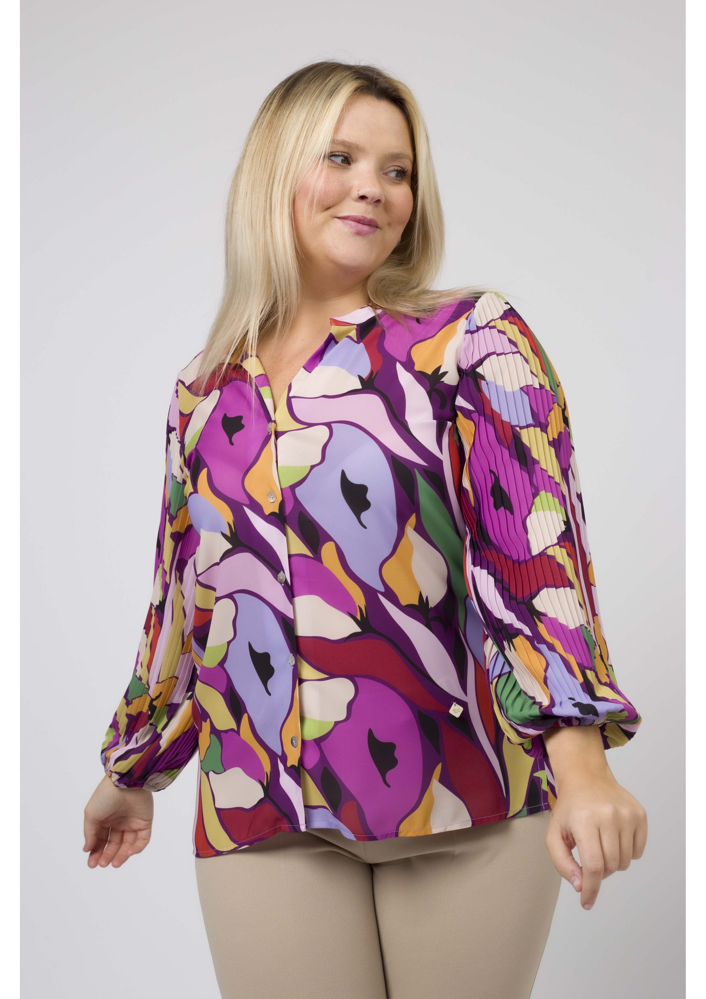 Blouse en tissu imprimé...