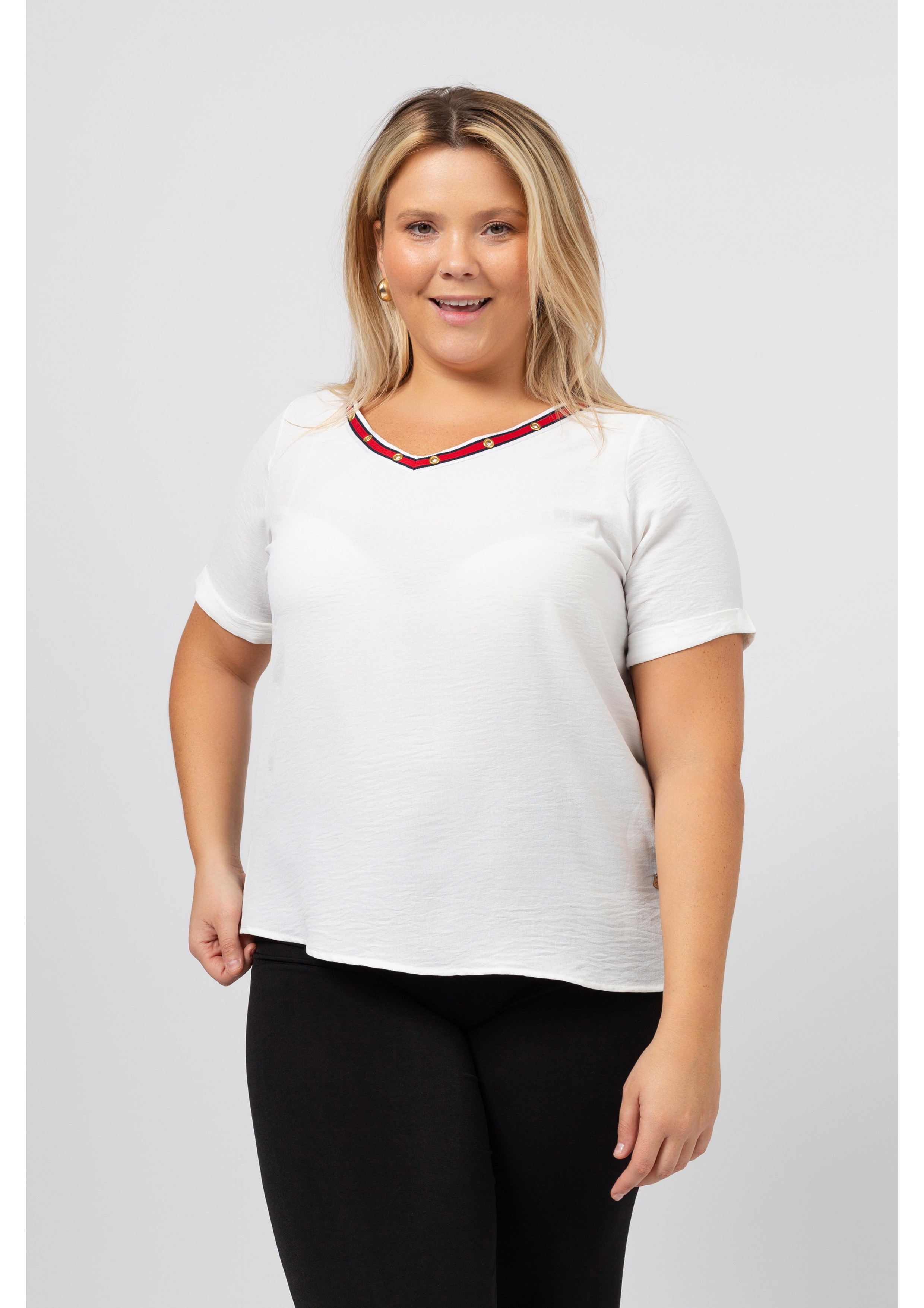 Tunic in plain fabric...