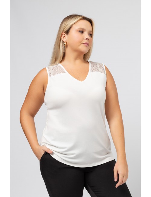 Top de malla lisa Colección...
