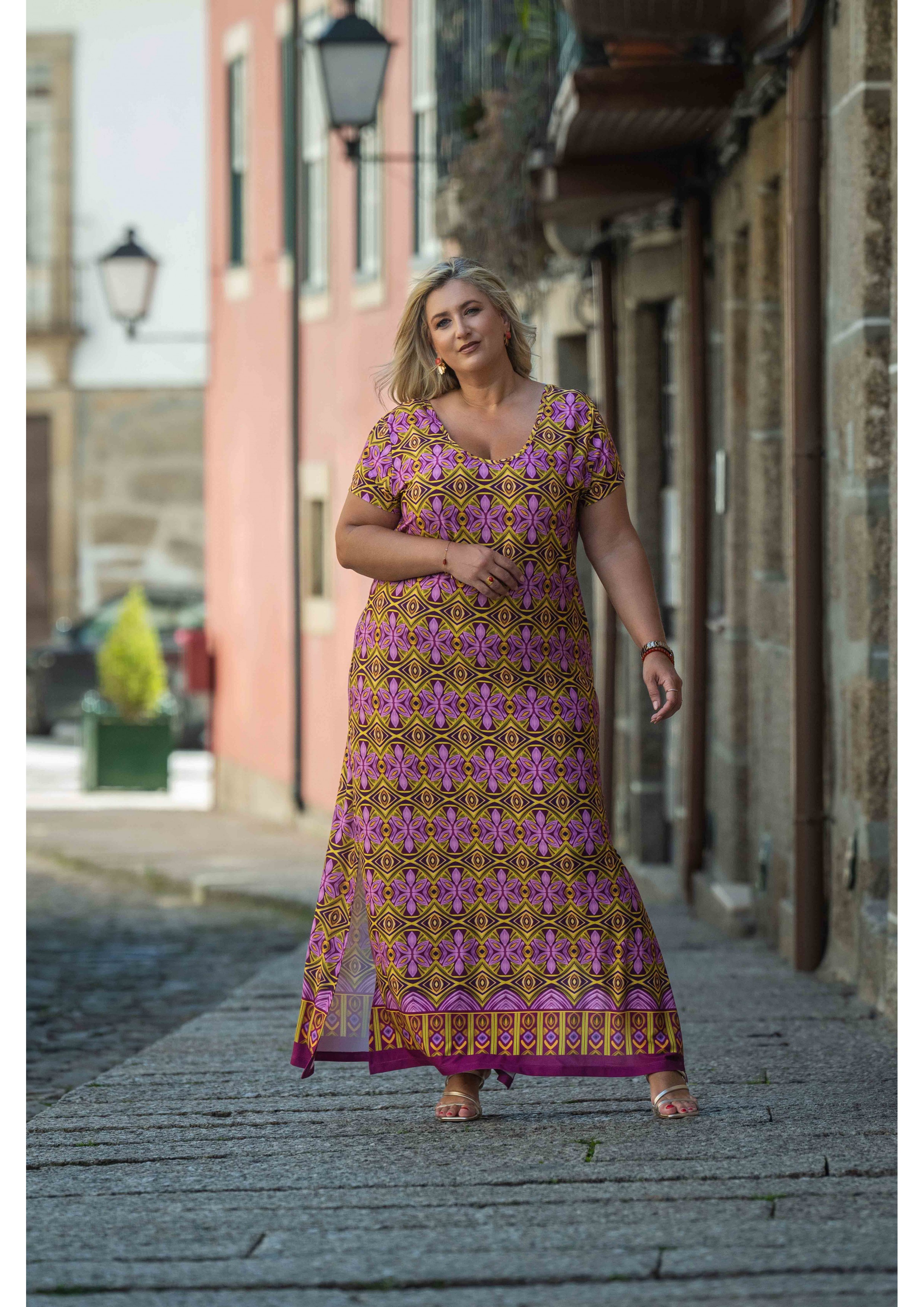 Robe en jersey imprimé...