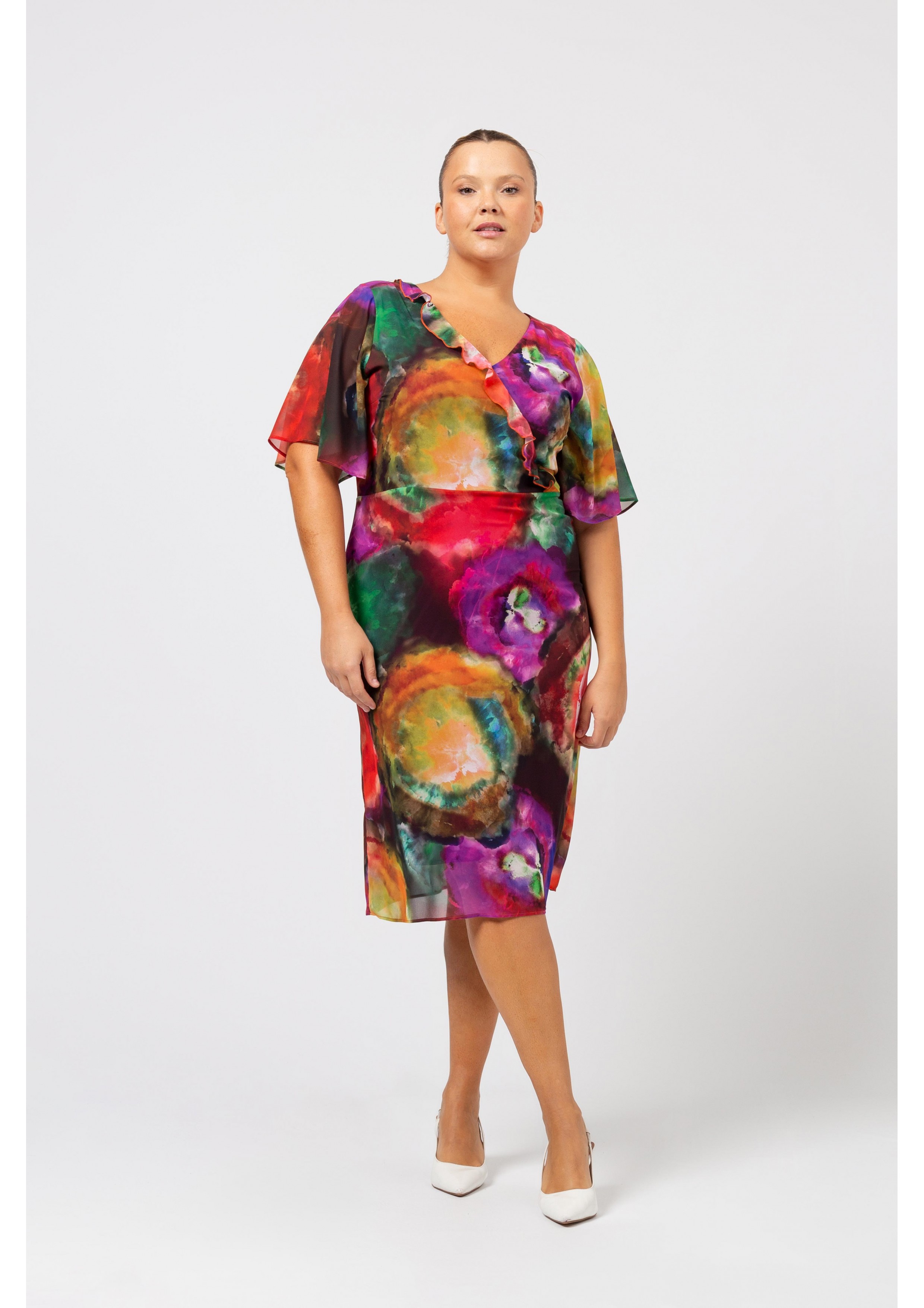 Vestido en tejido estampado...