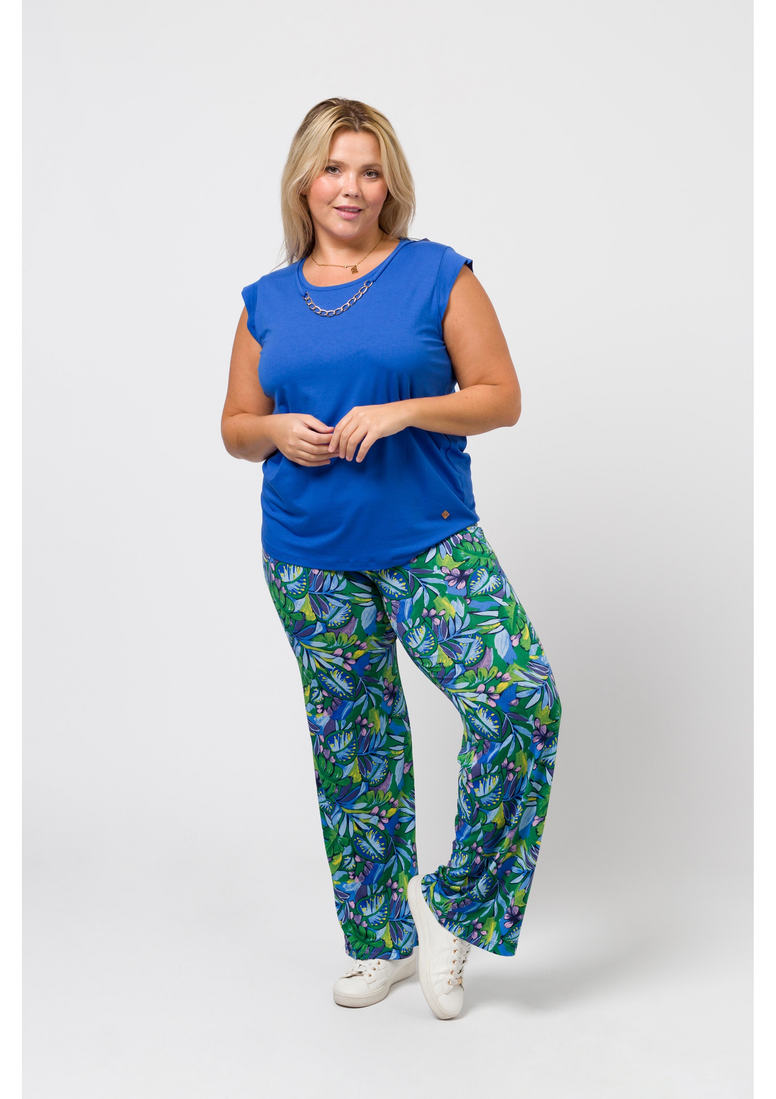 Pantalon en maille imprimée...