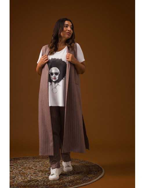 Solid Fabric Gilet Autumn...