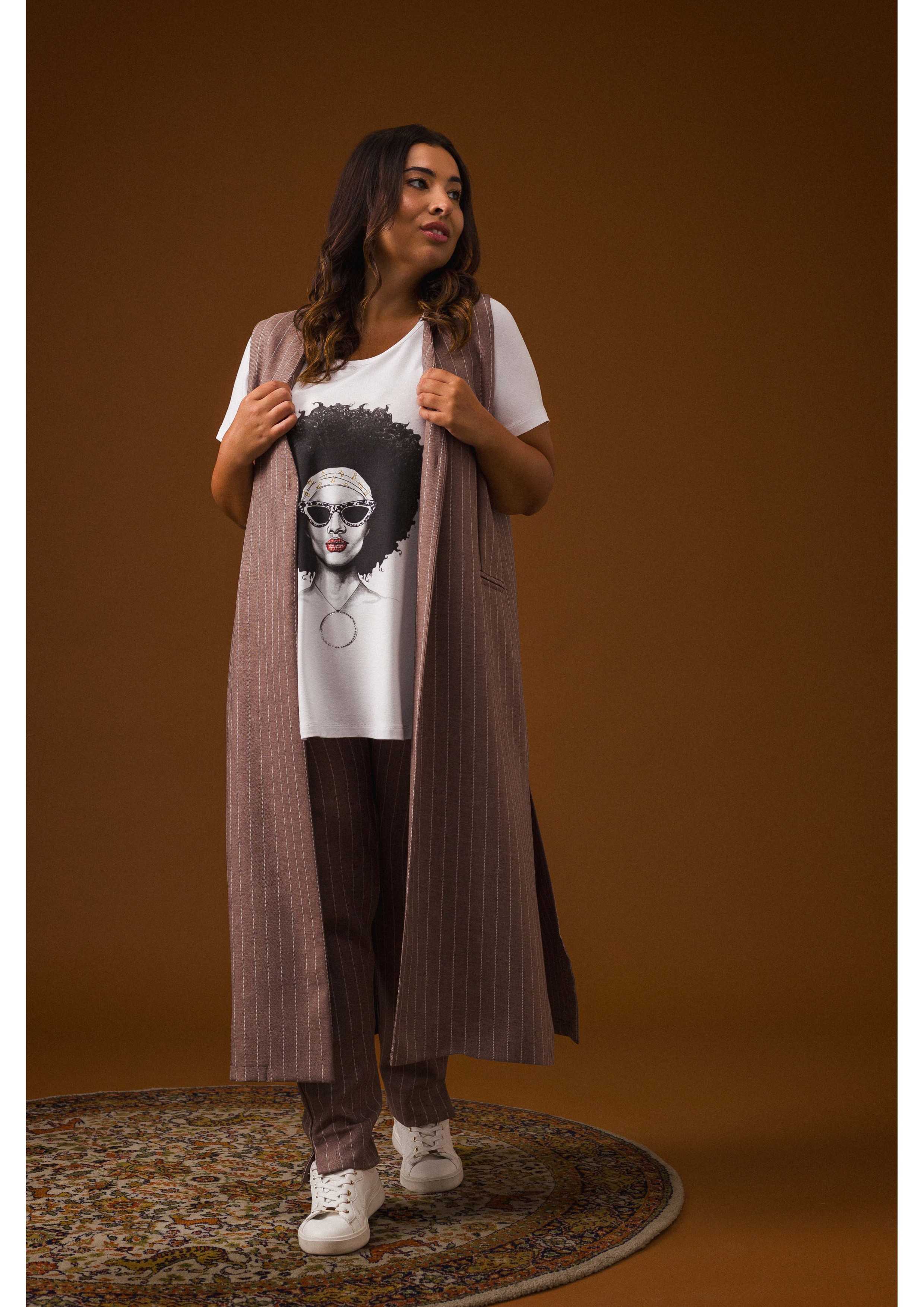 Striped Fabric Pants Autumn...