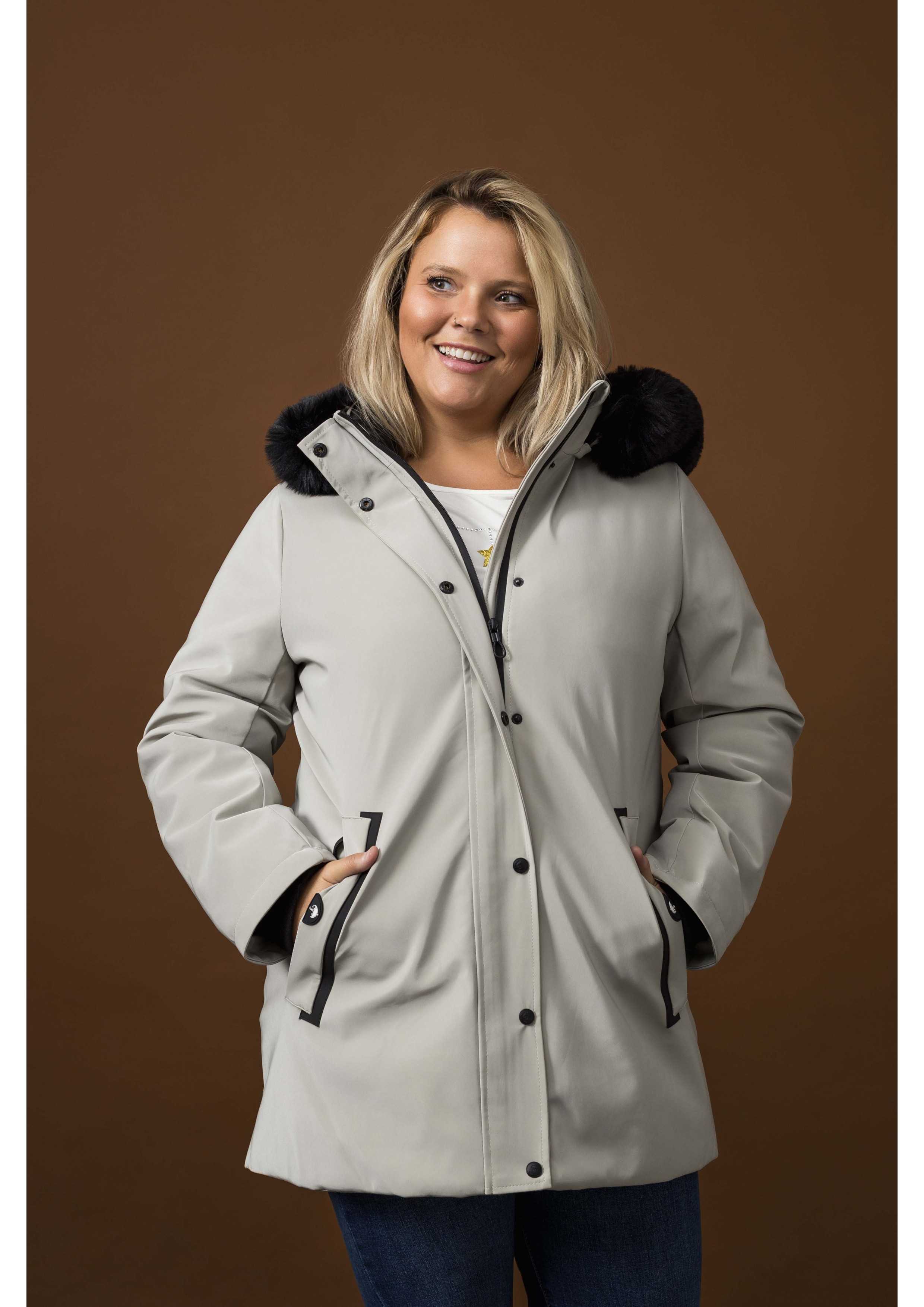 Parka en tissu uni...