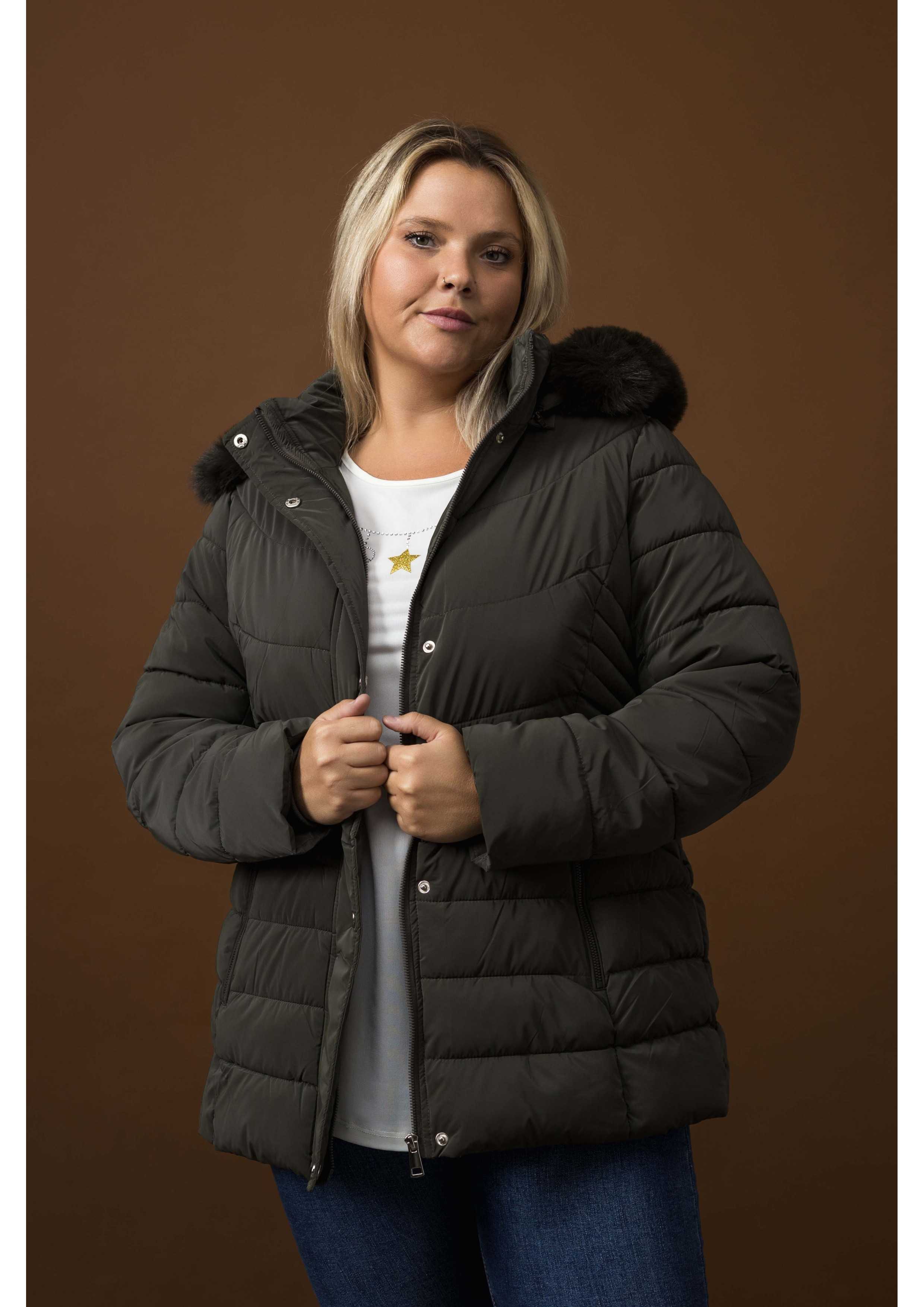 Parka en tissu uni...