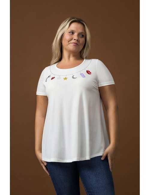 Túnica de tela lisa...