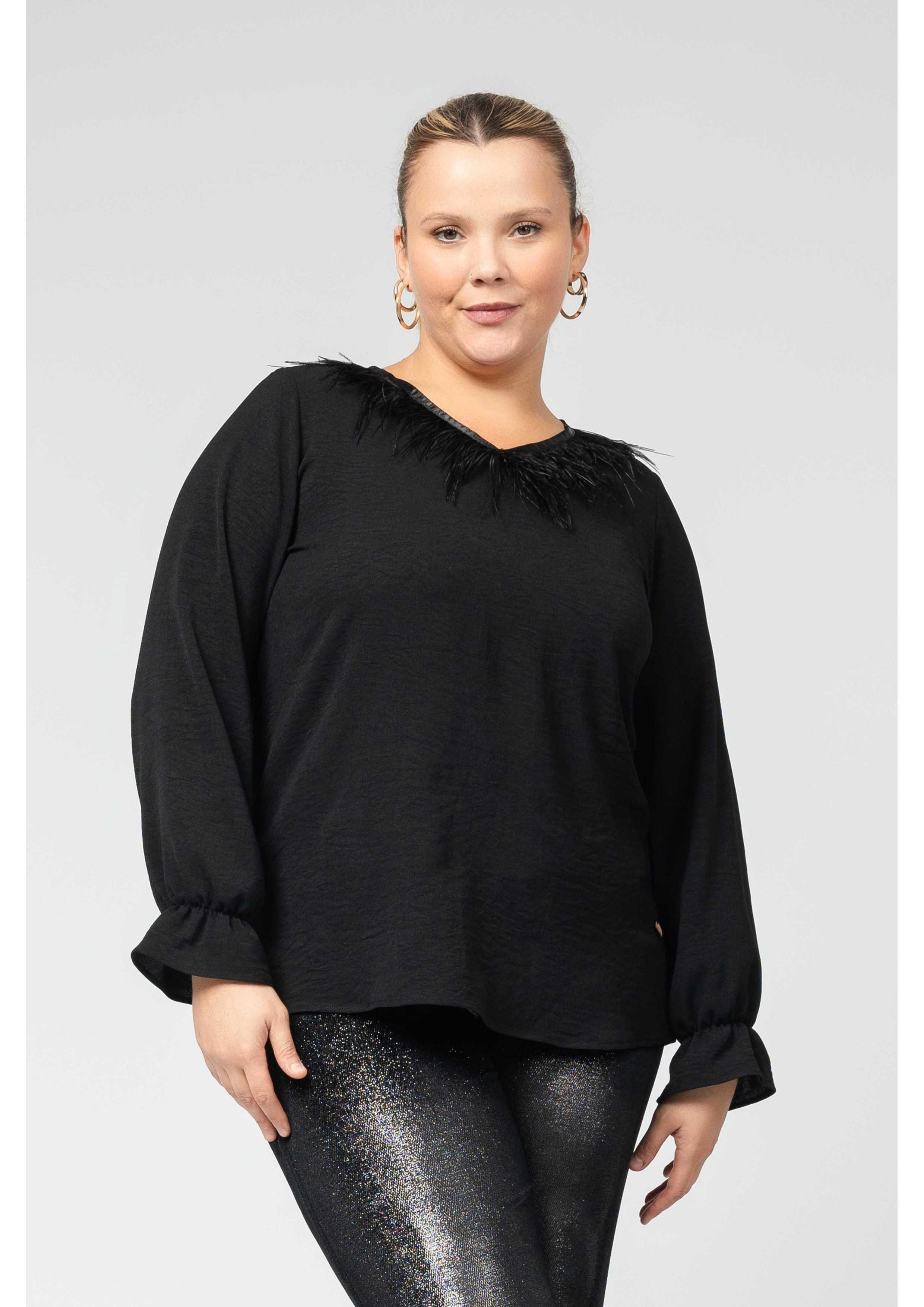 Plain Fabric Tunic with...