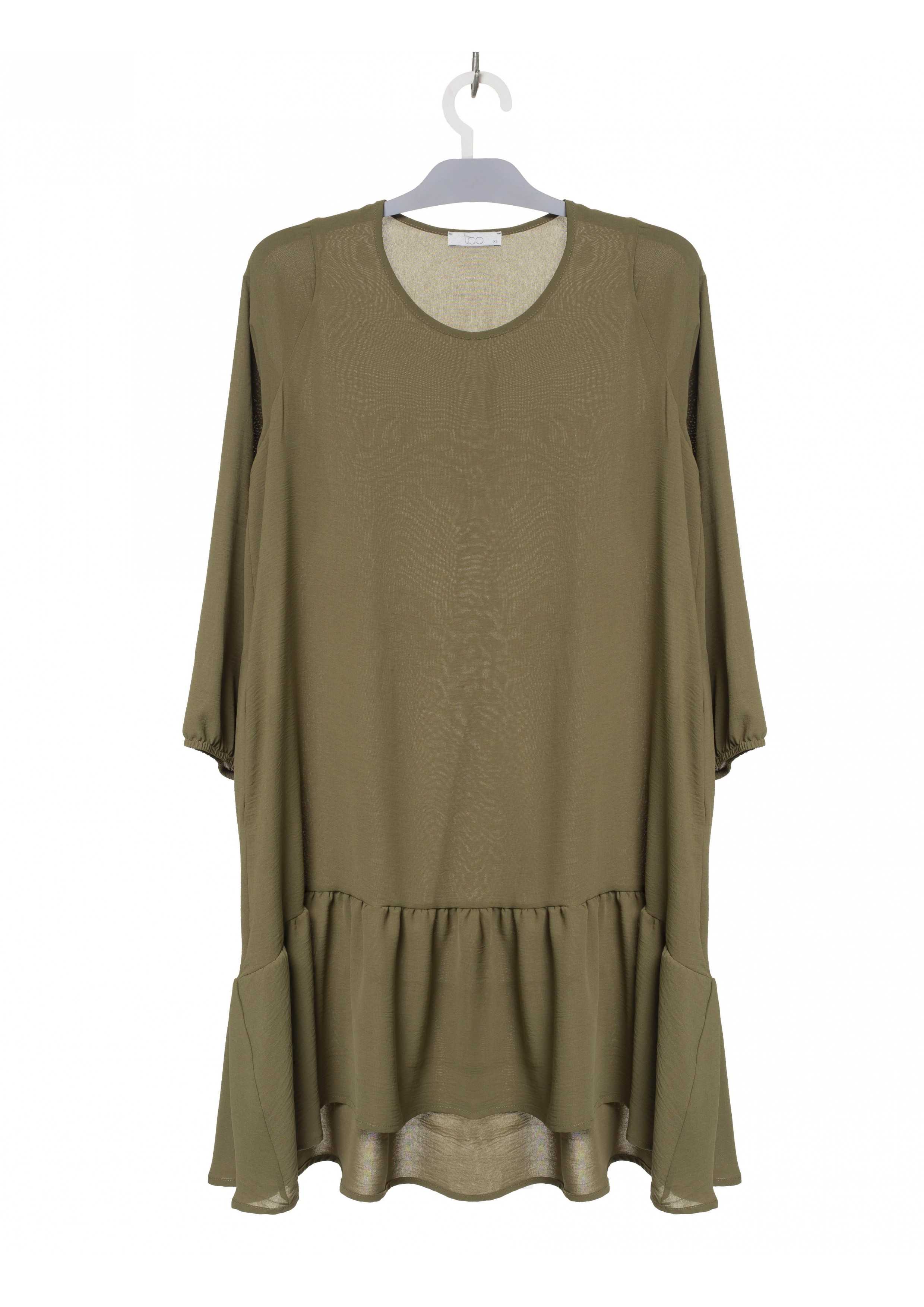 Robe courte en tissu uni...