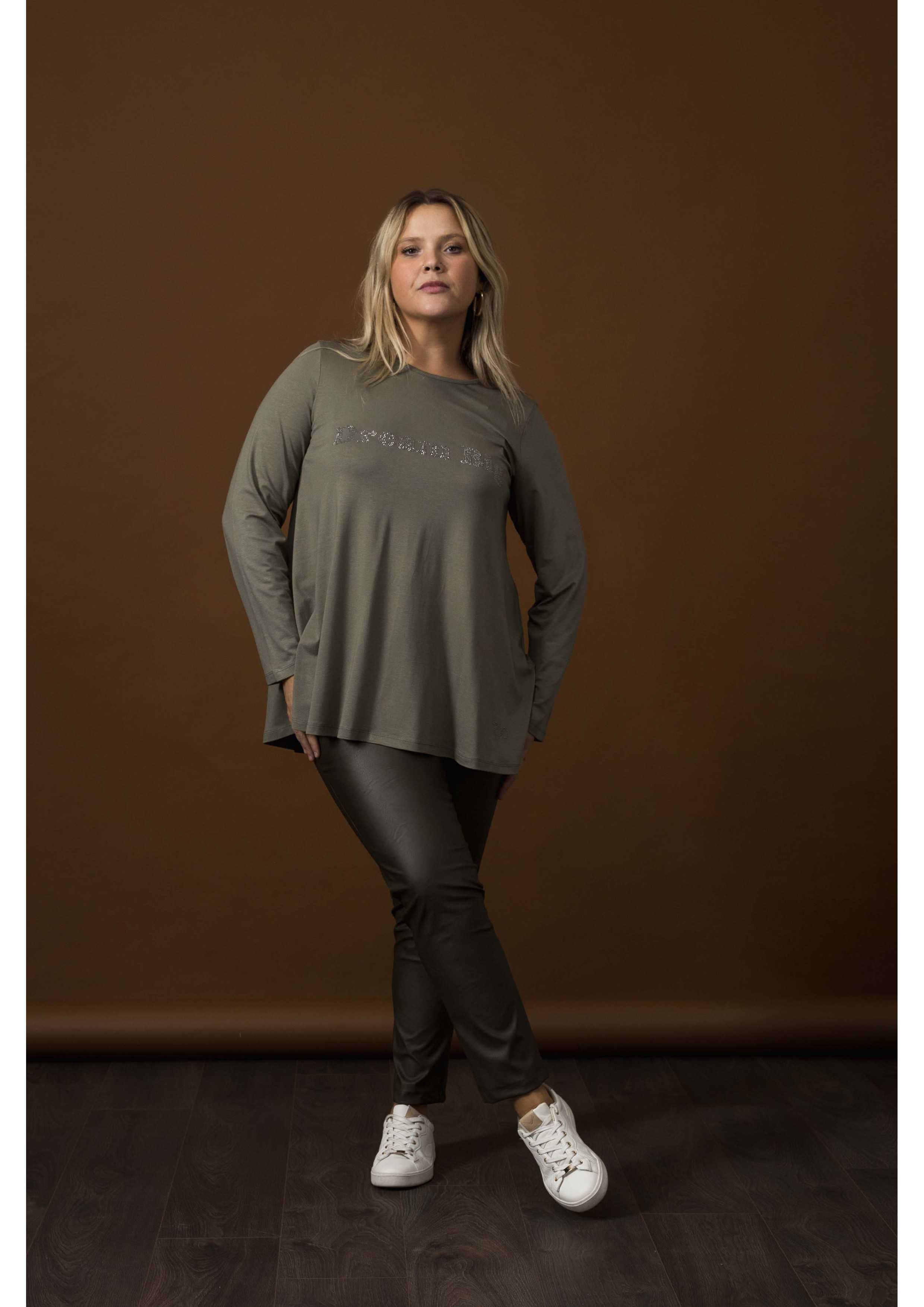 Pantalon en simili cuir uni...