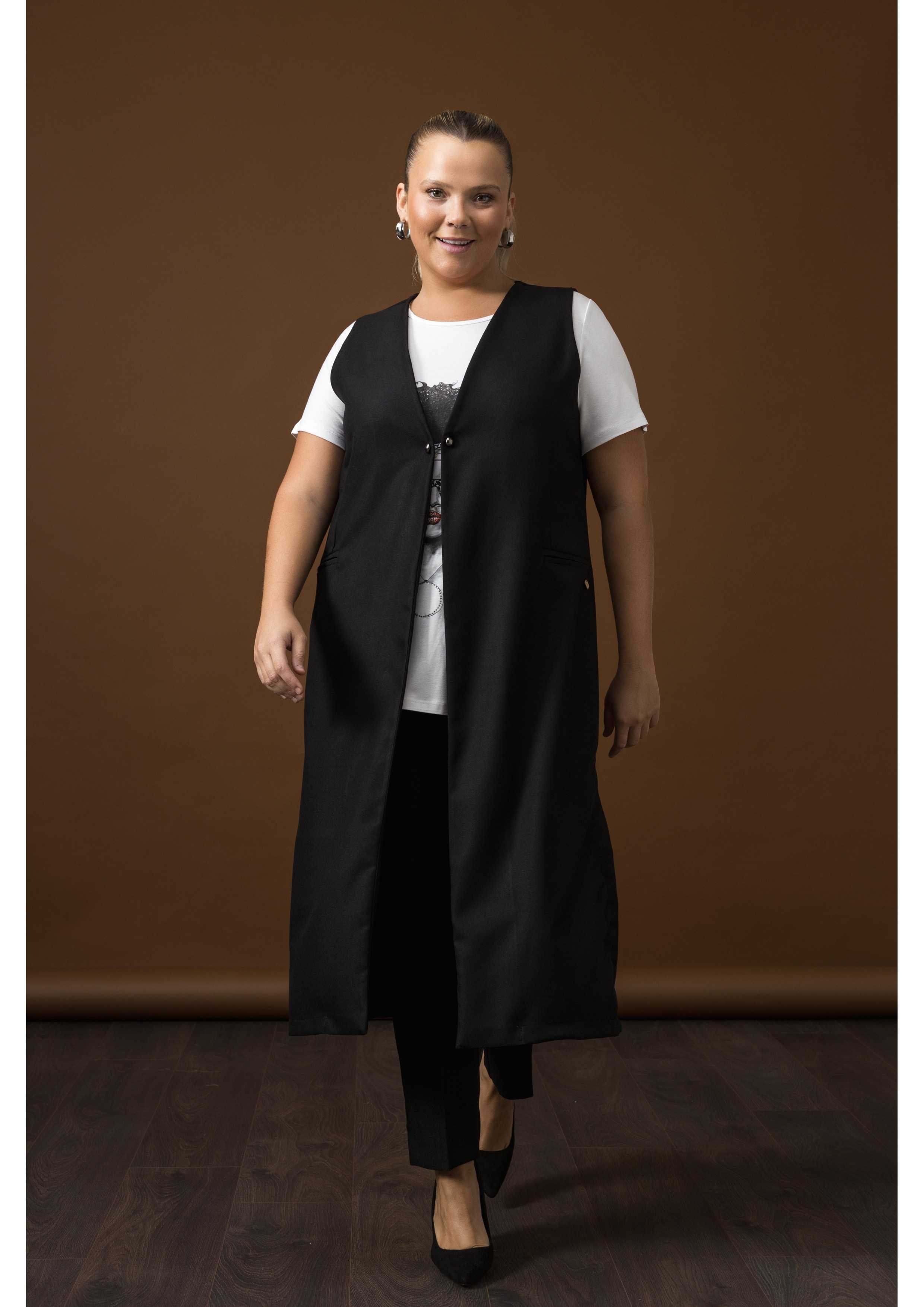 Gilet en tissu uni...