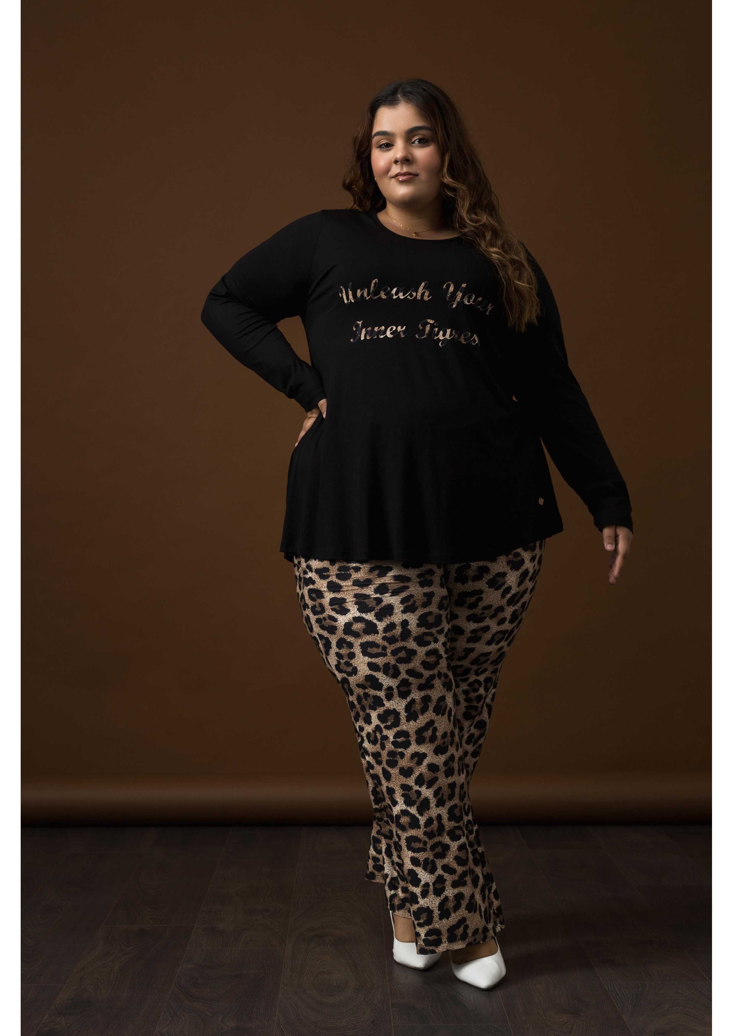 Pantalon en maille imprimée...