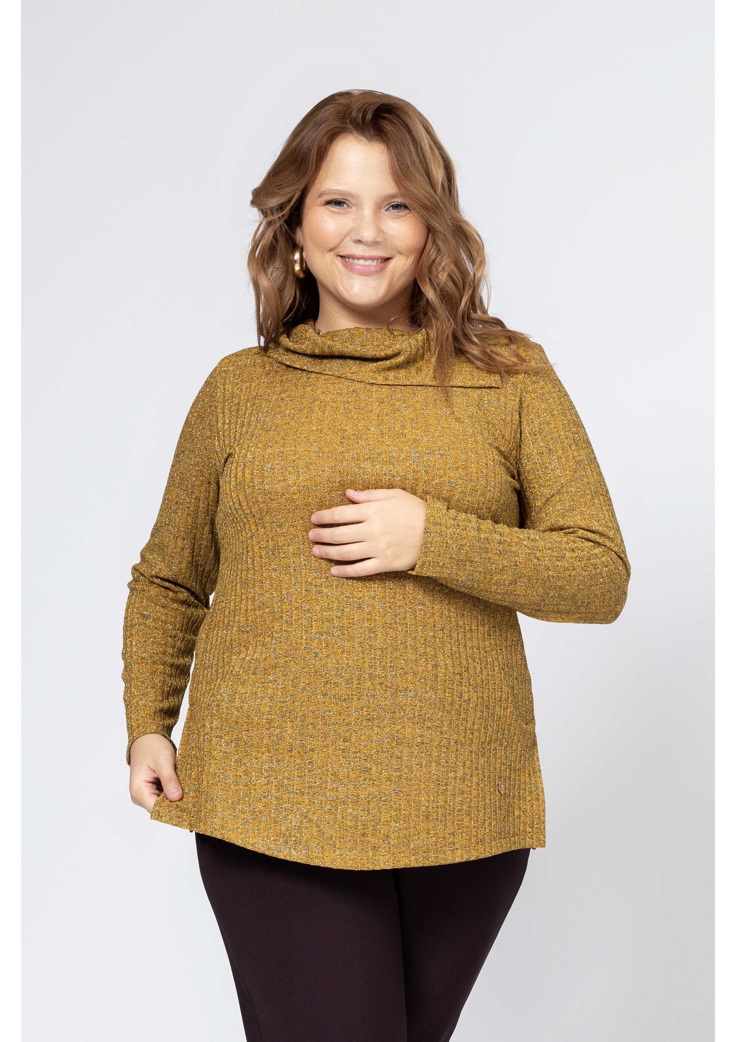 Ribbed Knit Tunic with...