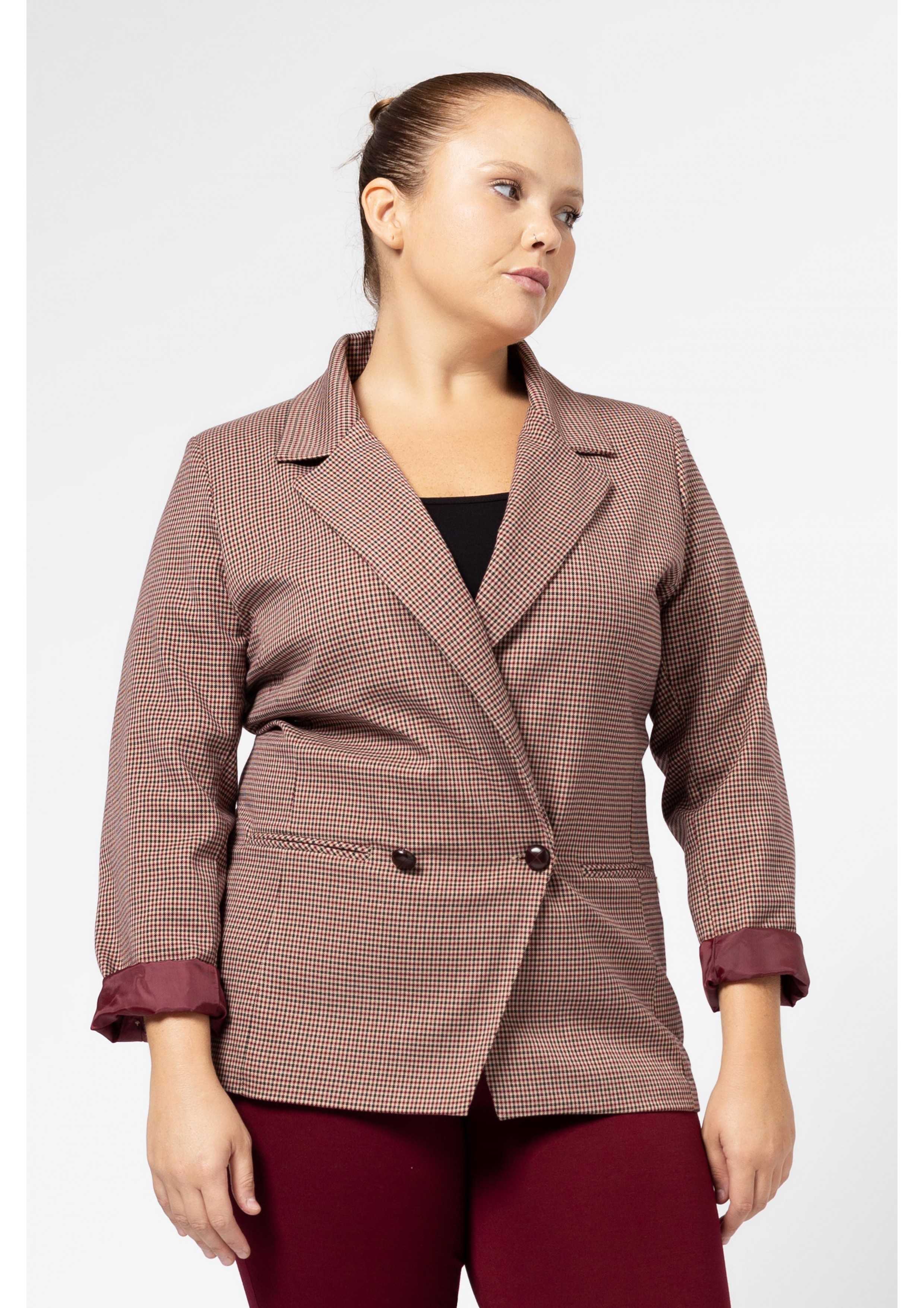 Blazer à carreaux doublé...