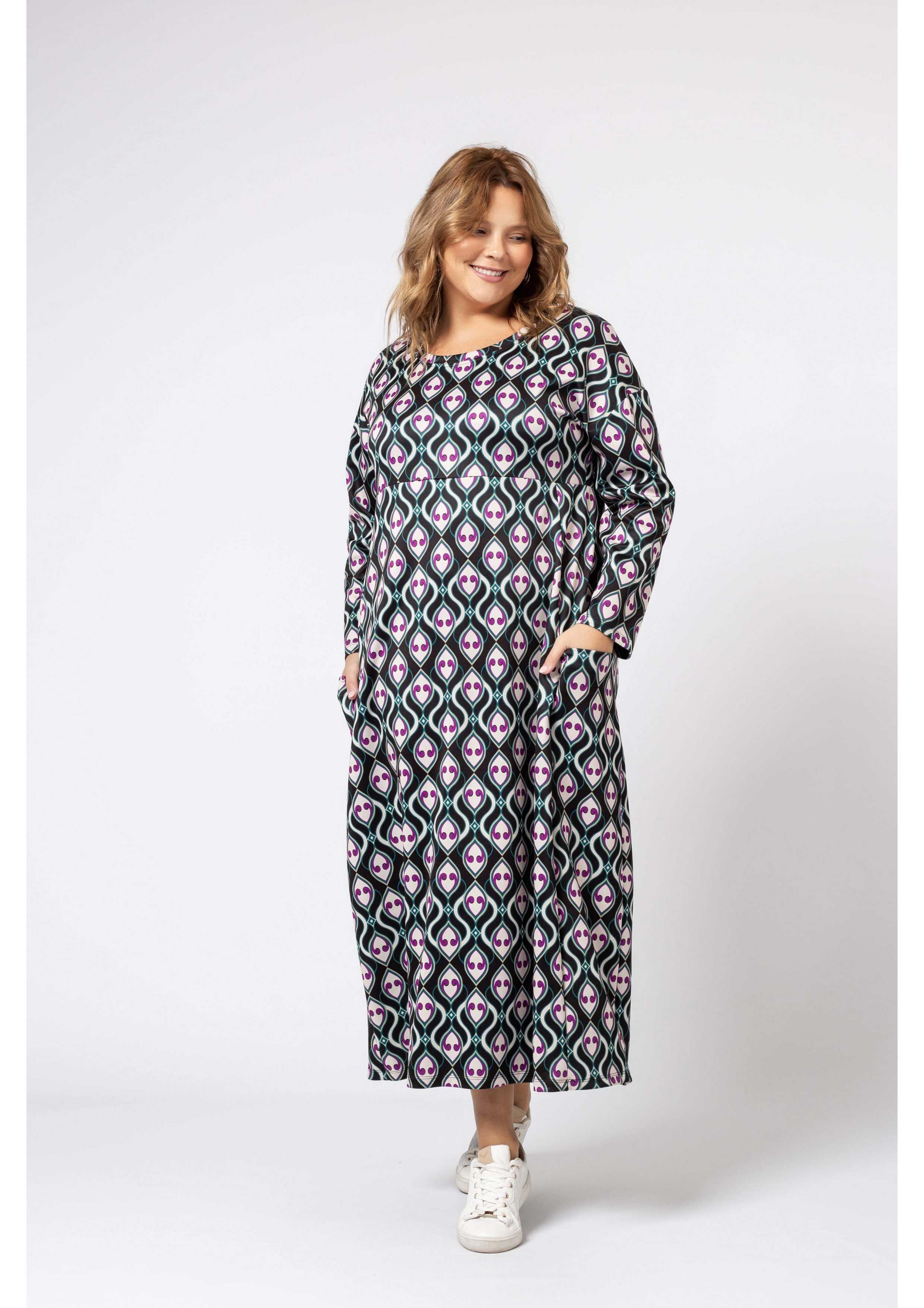 Printed Knit Dress Autumn...