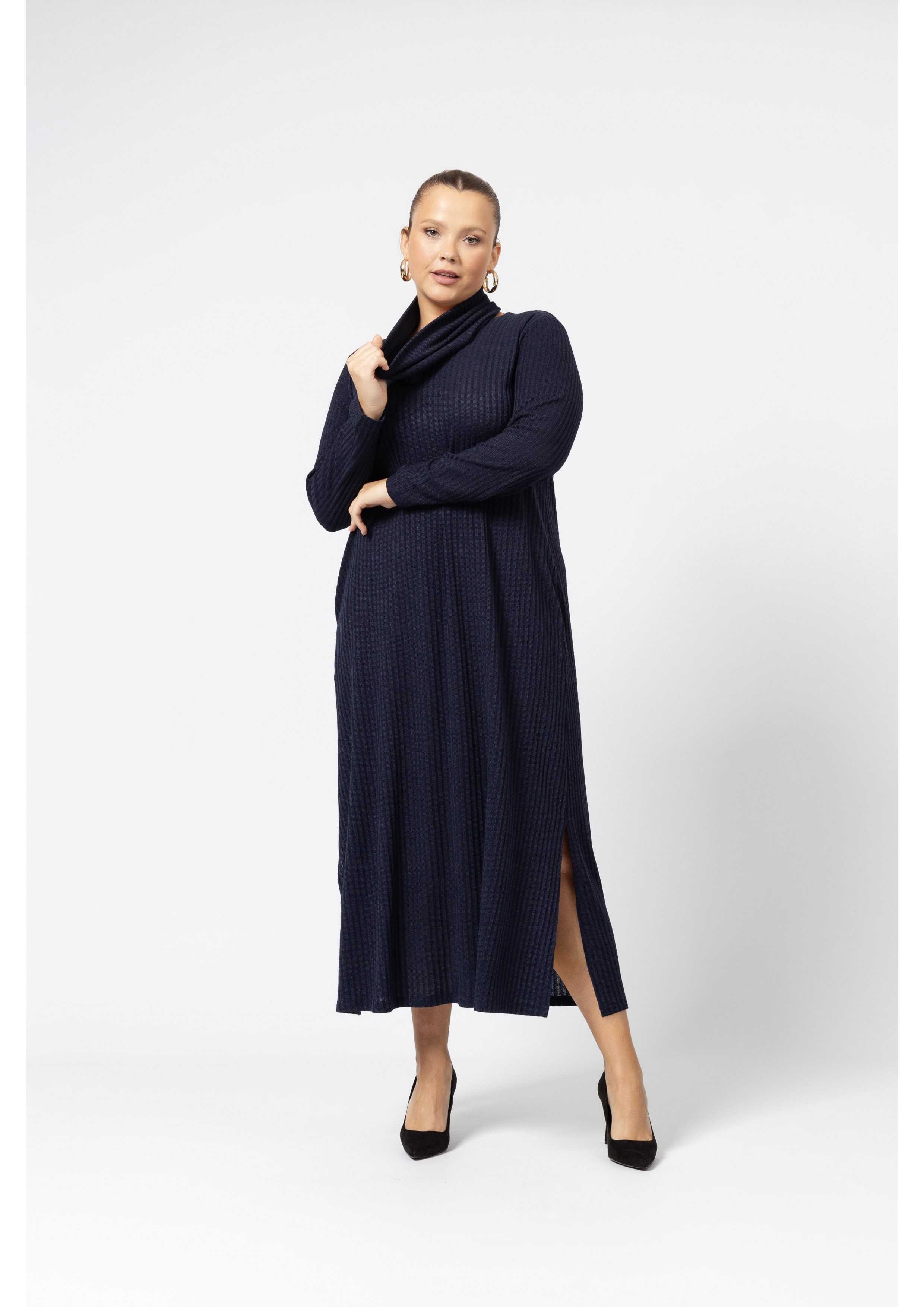 Ribbed Plain Knit Dress...