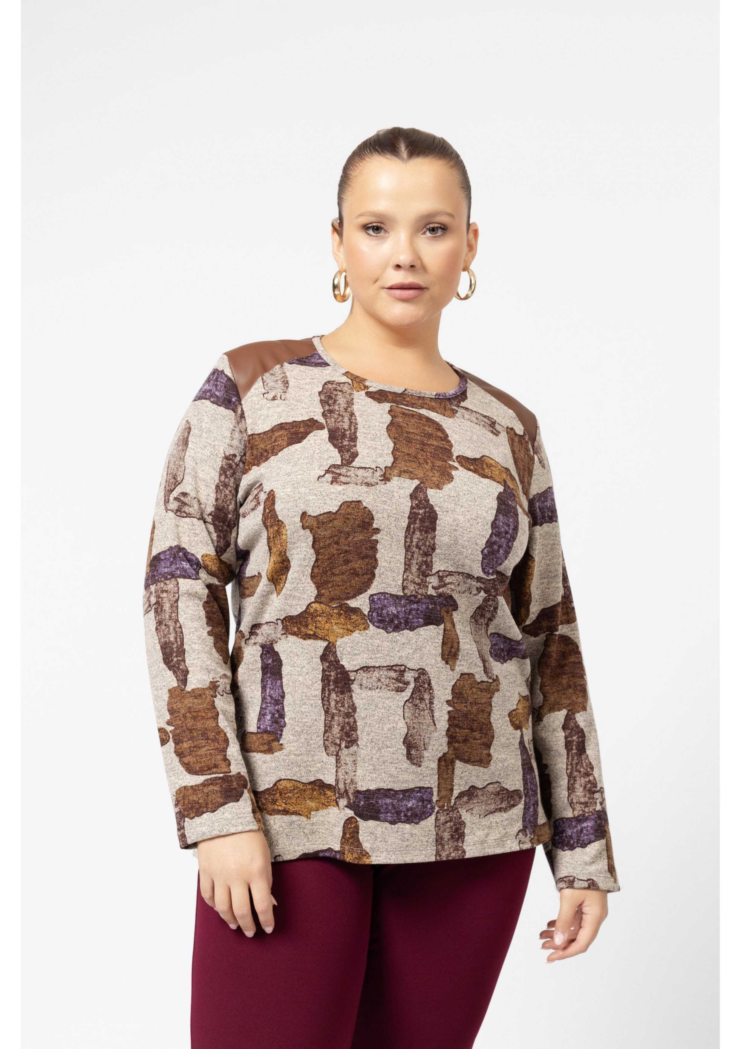 Printed Knit Sweater Autumn...