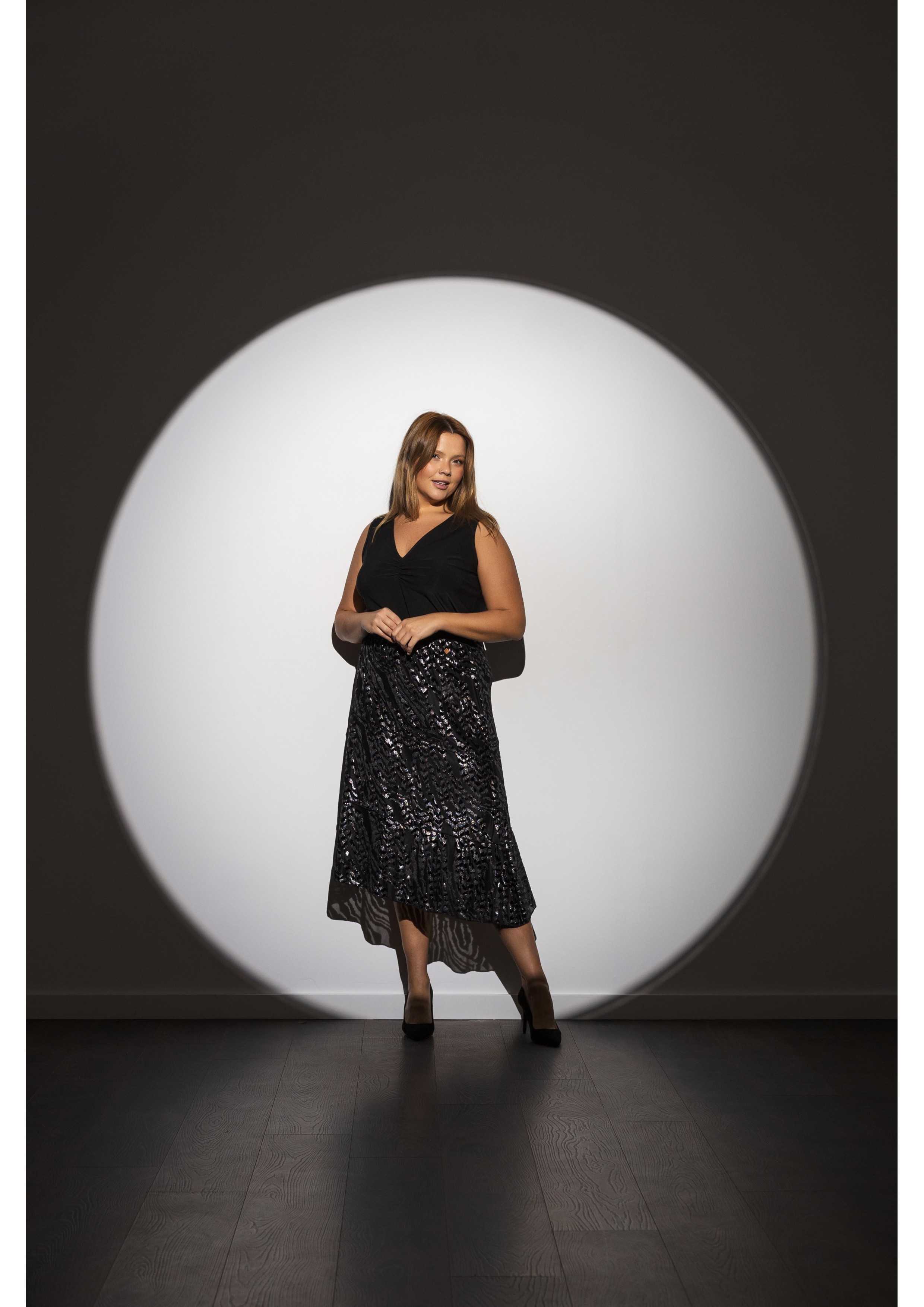 Falda de punto estampada...