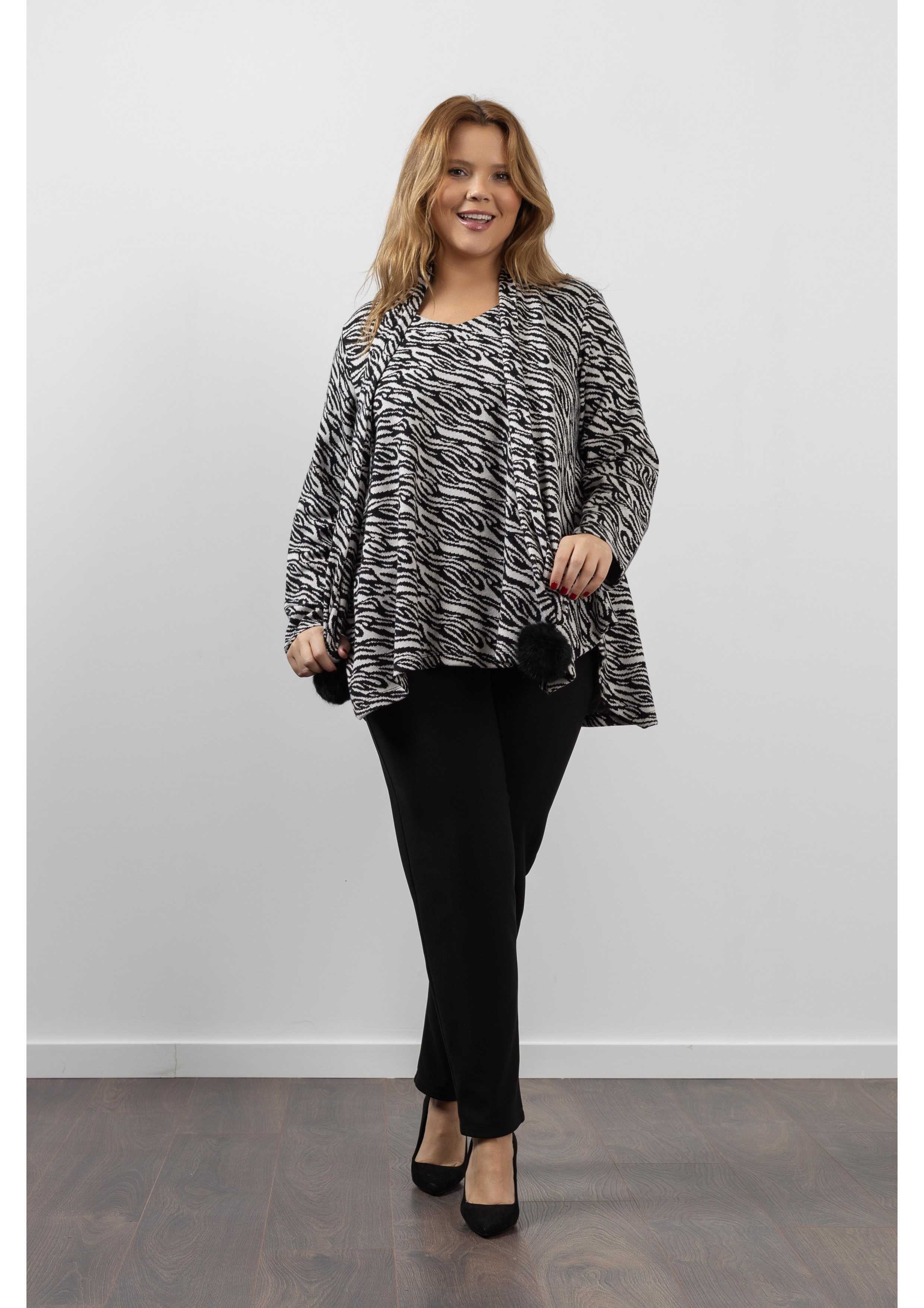 Pantalon en maille côtelée...