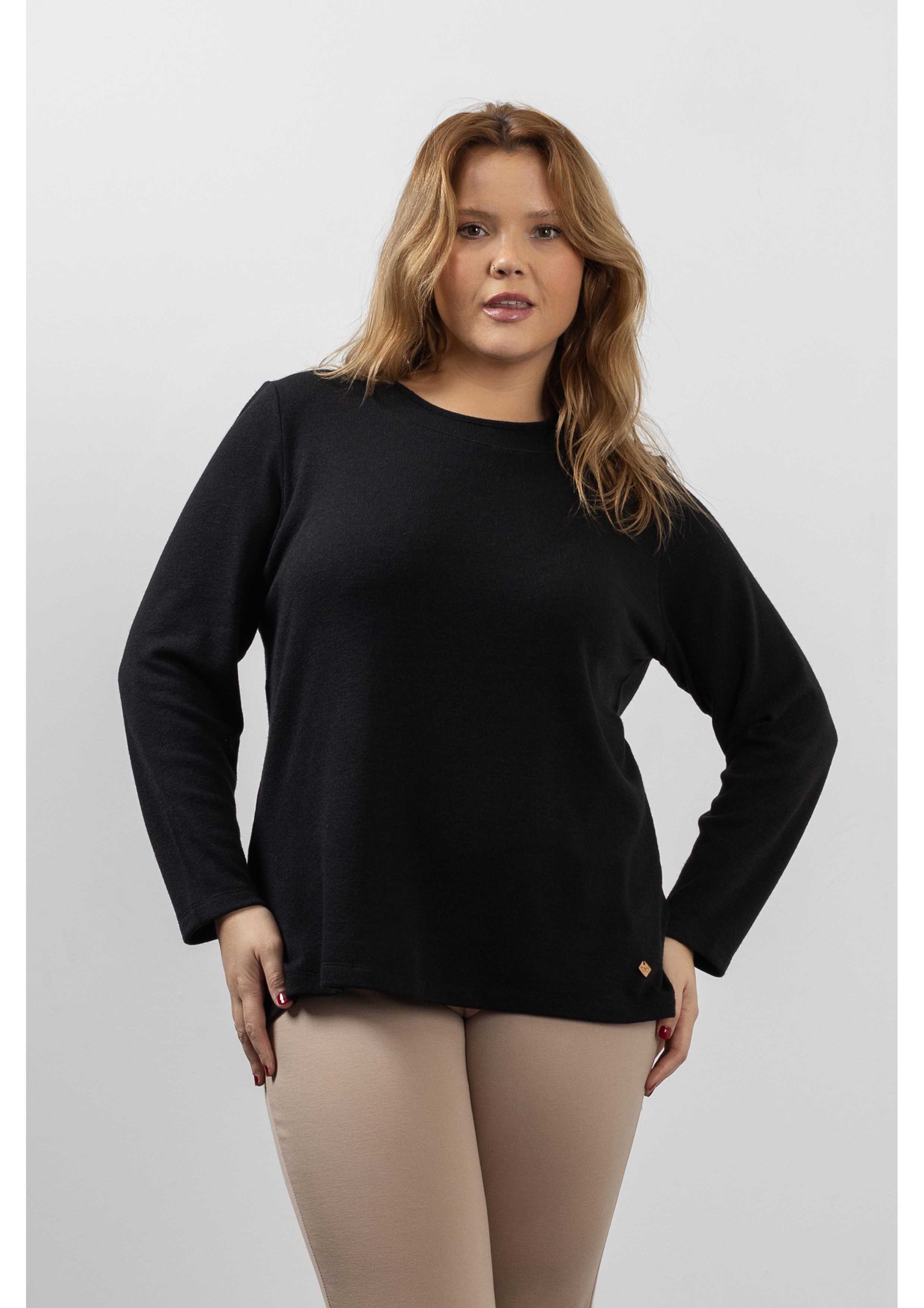 Plain Black Knit Sweater...