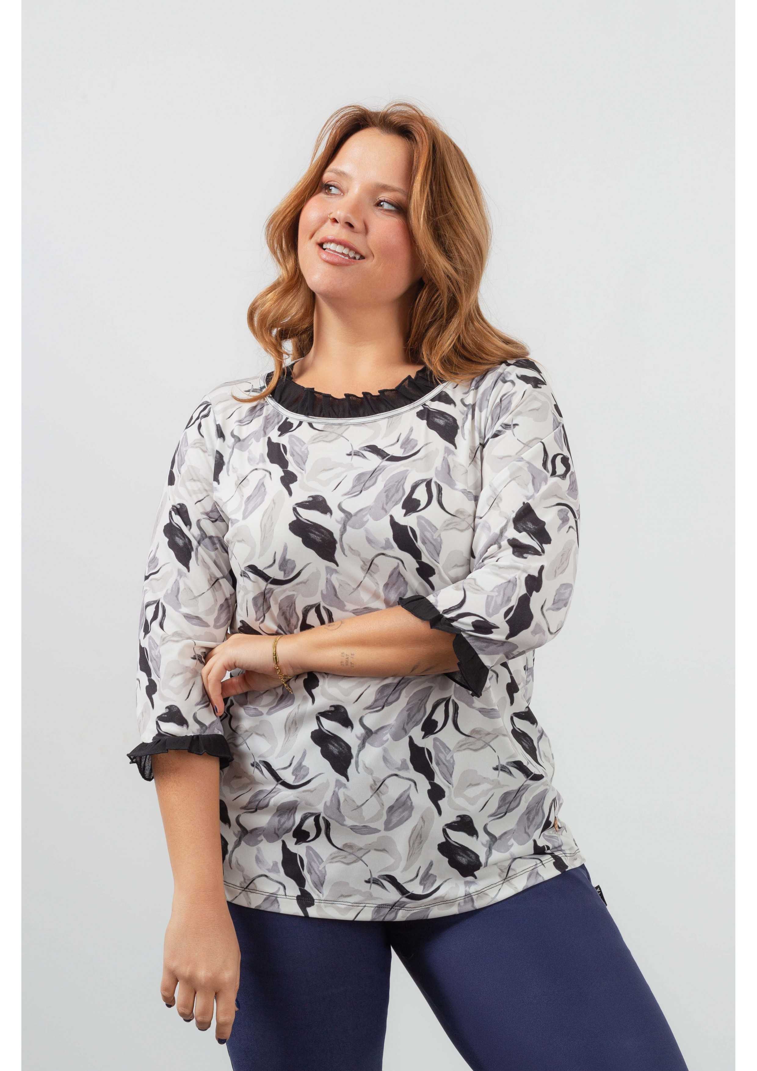 Camiseta de malla estampada...