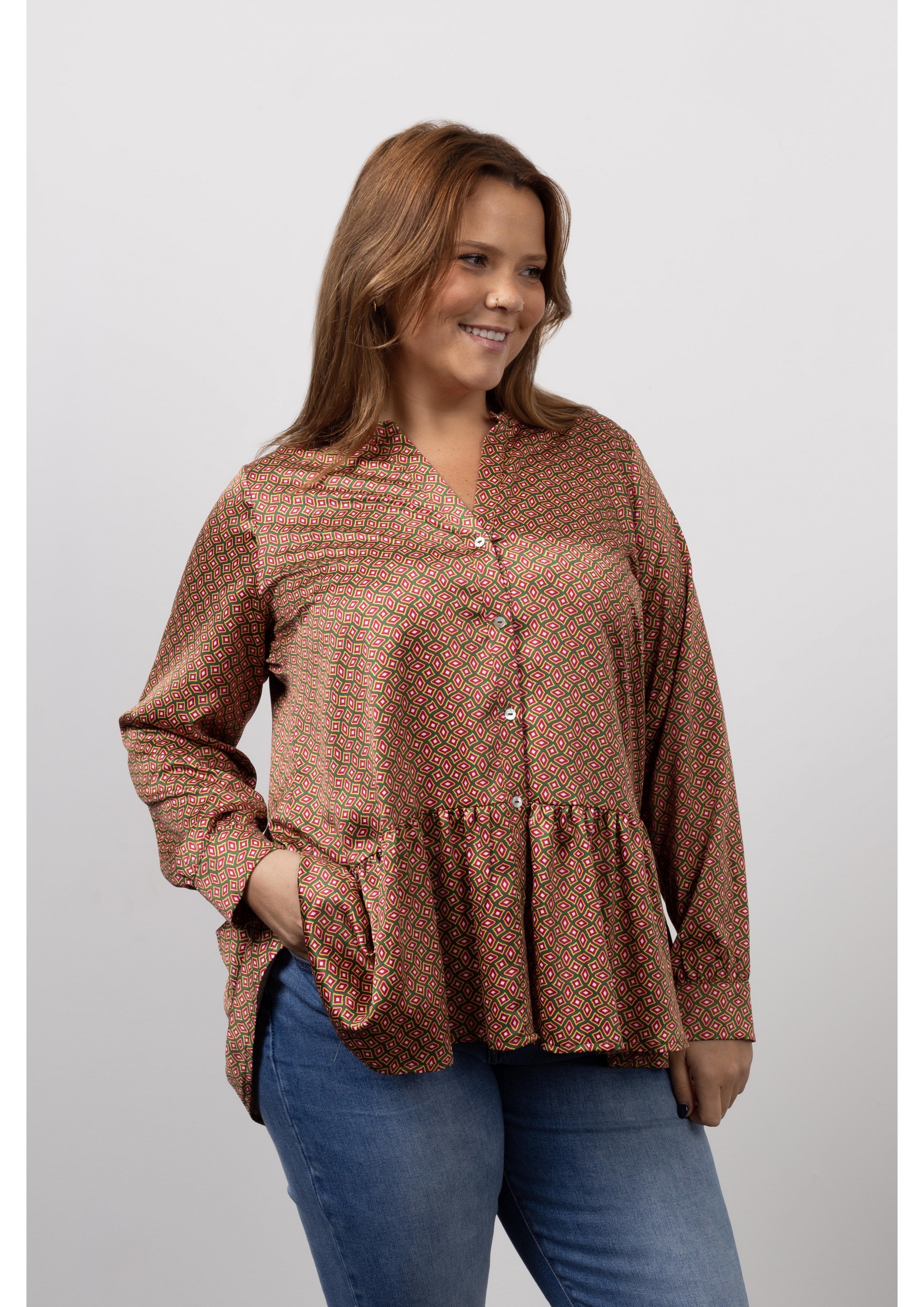 Blouse with Ruffle Spring...