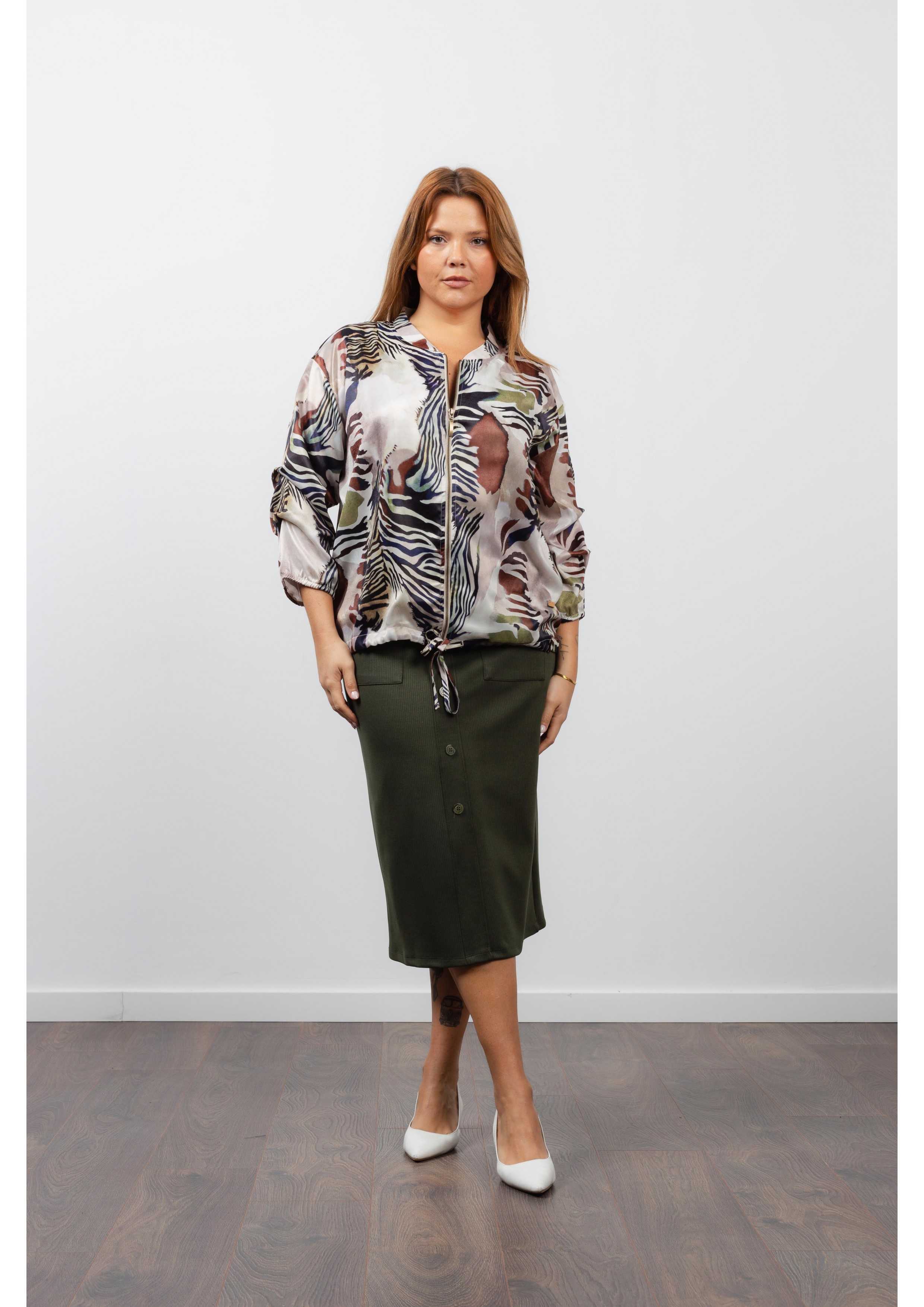 Plain Ribbed Knit Skirt...