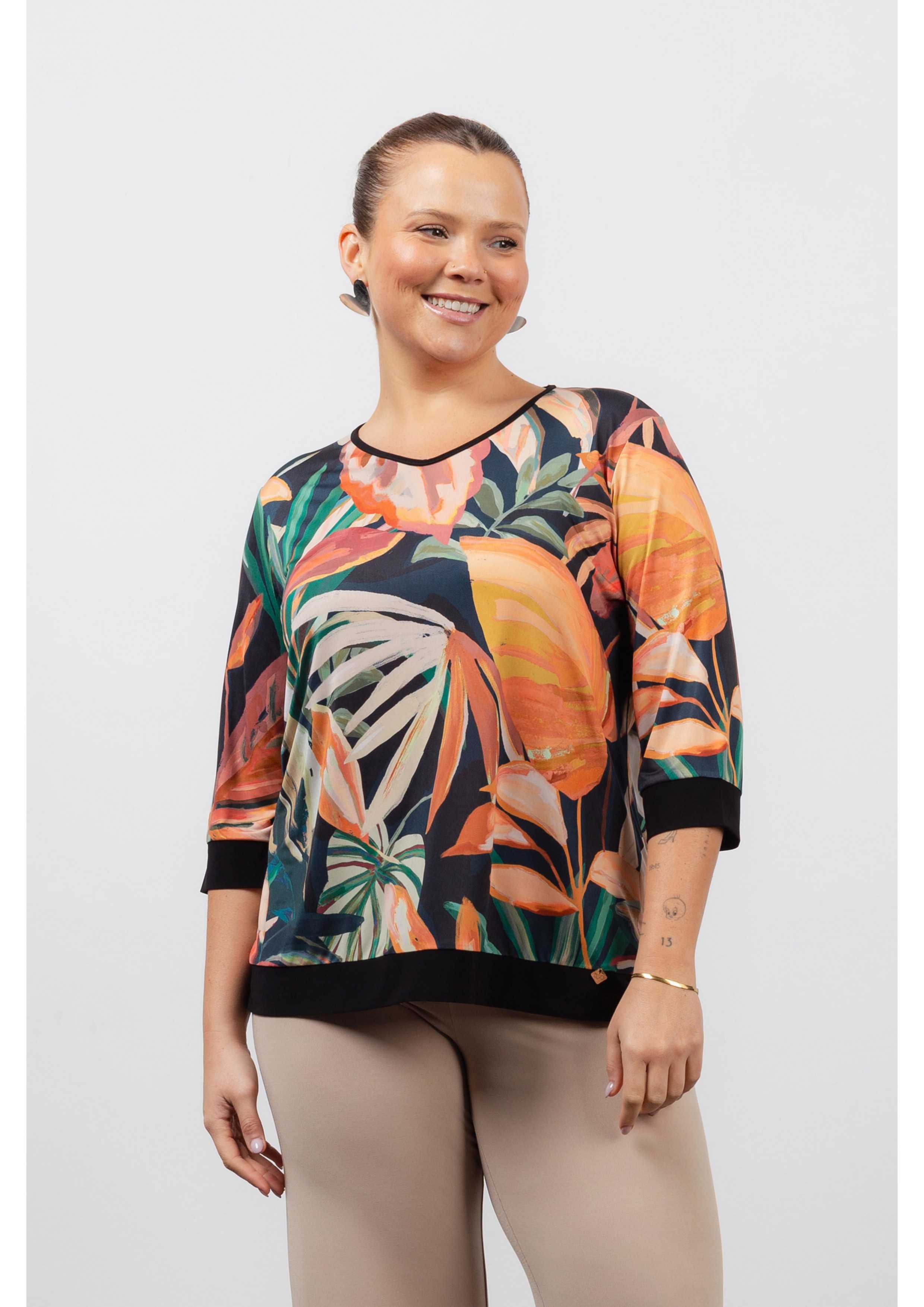 Camiseta de punto estampada...