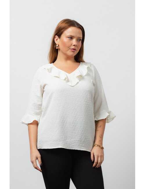 Tunique en tissu uni avec...