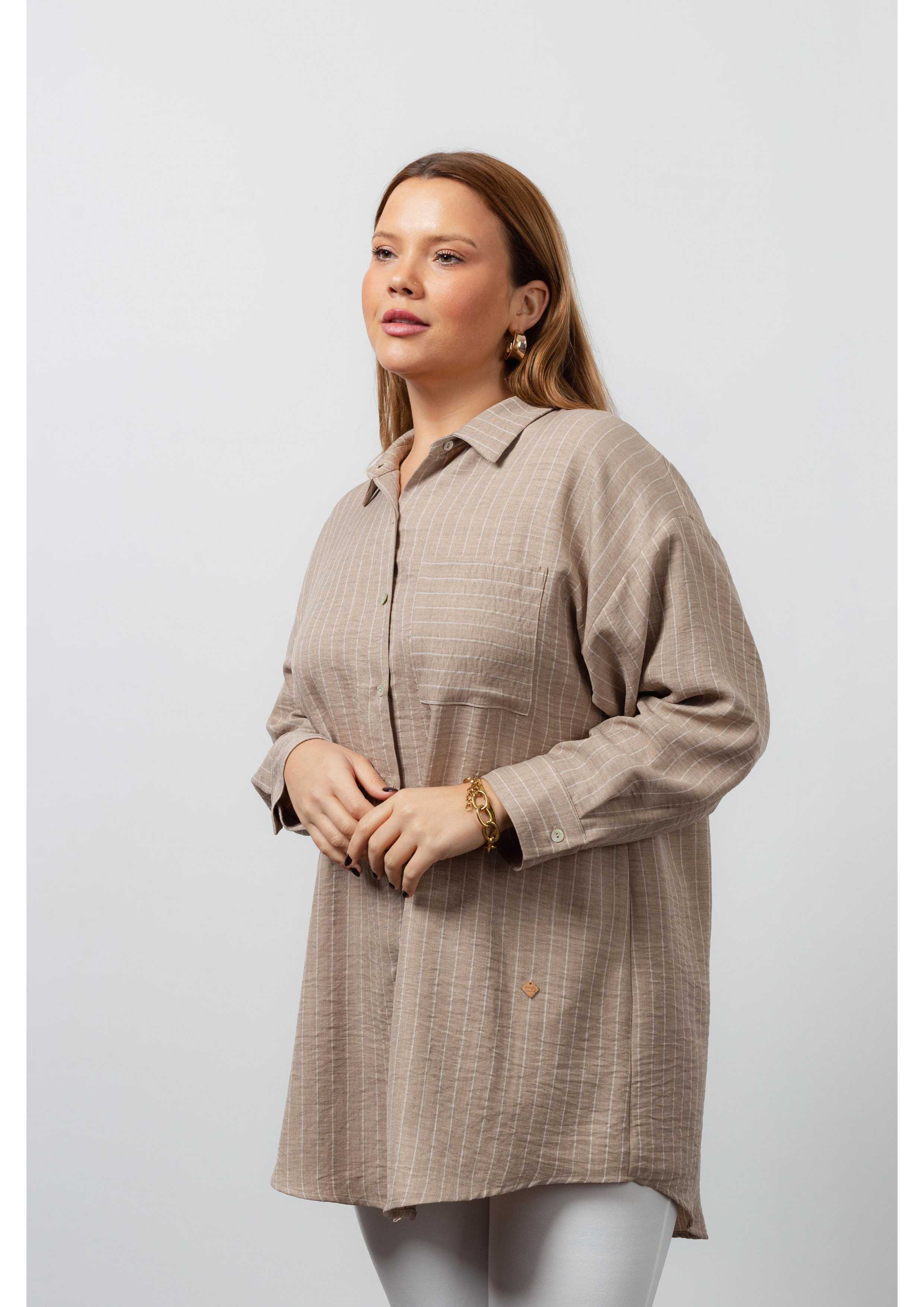 Blusa de tejido de rayas...