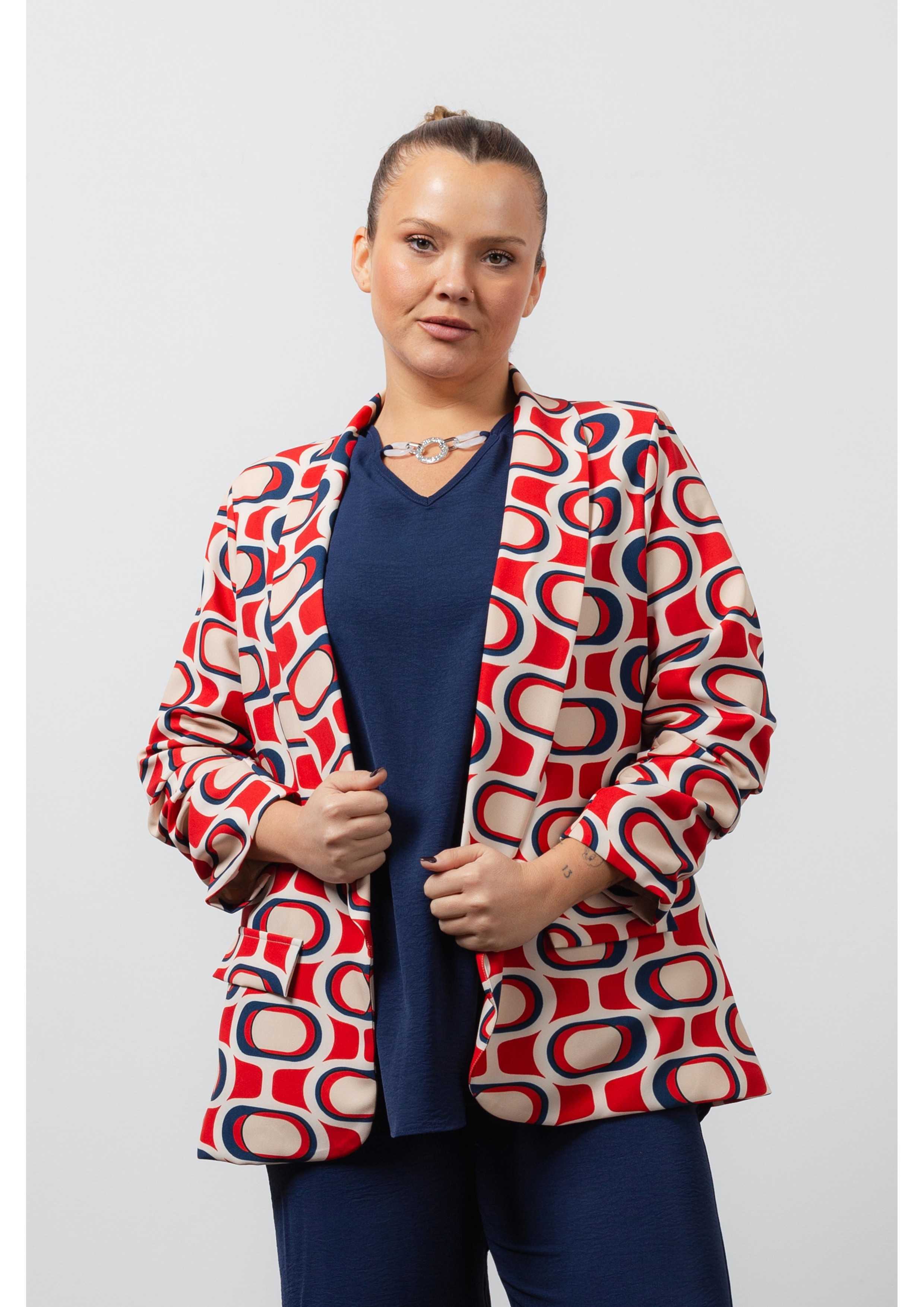 Blazer de tejido estampado...