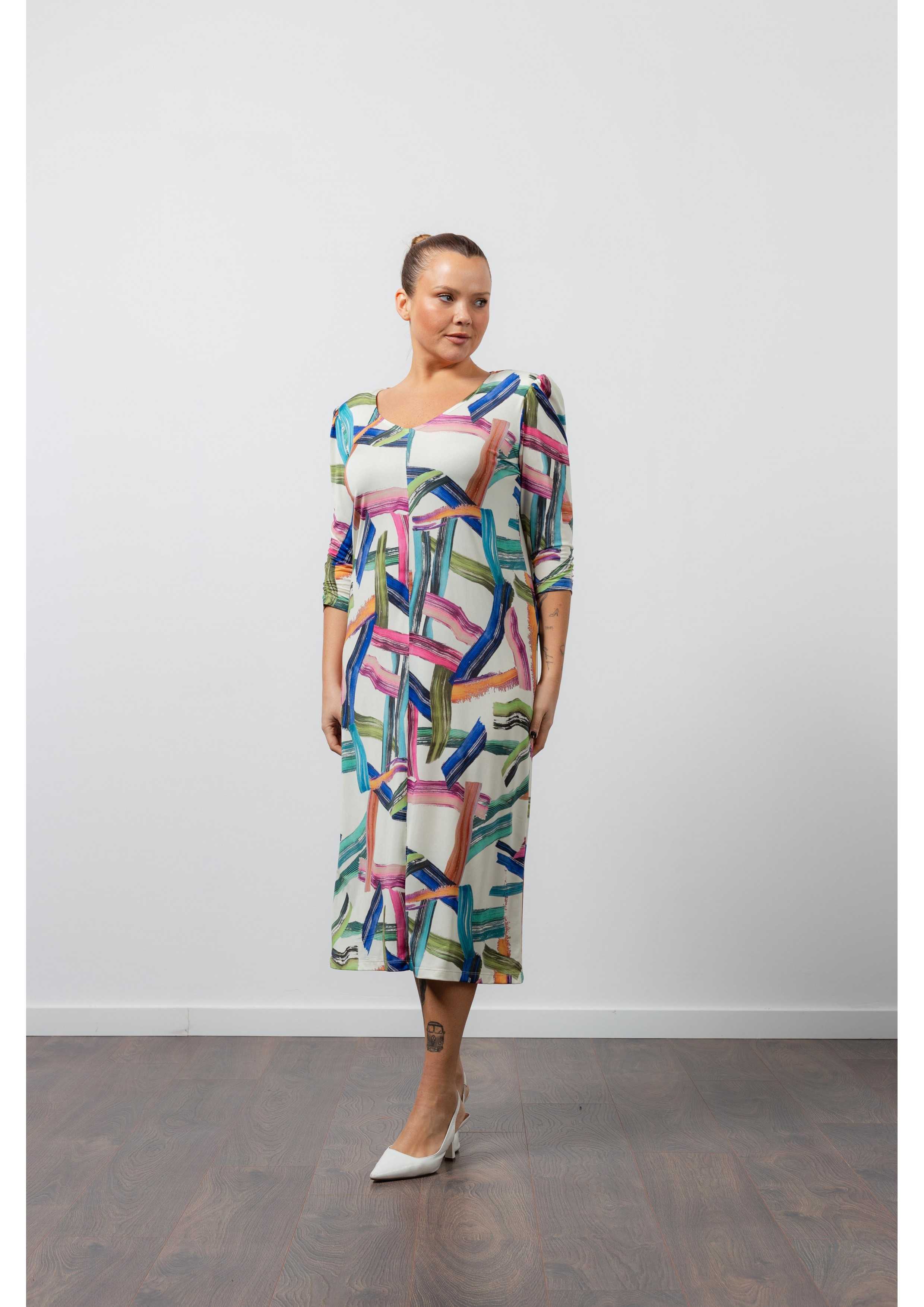 Vestido de punto estampado...