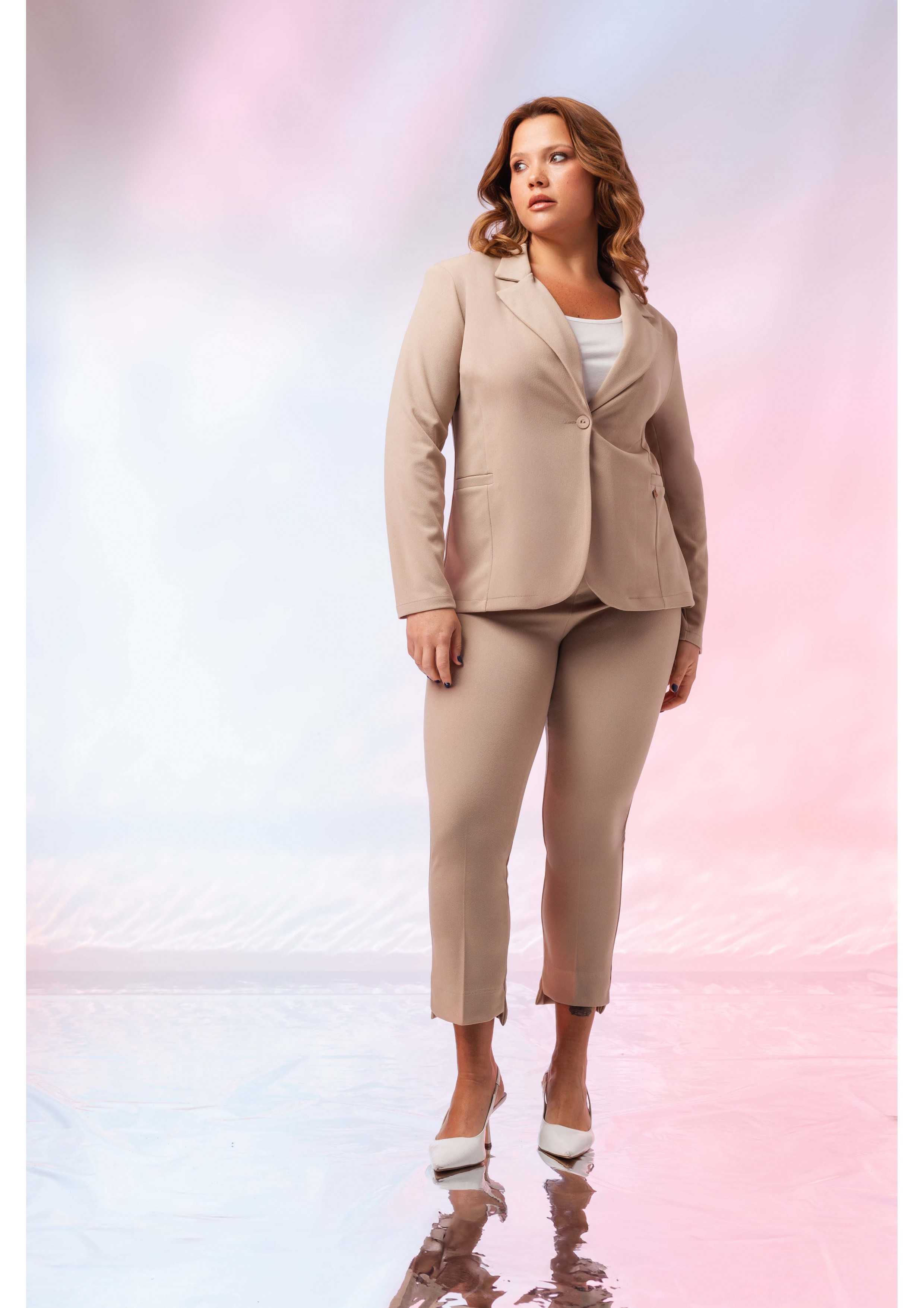 Blazer de punto liso...