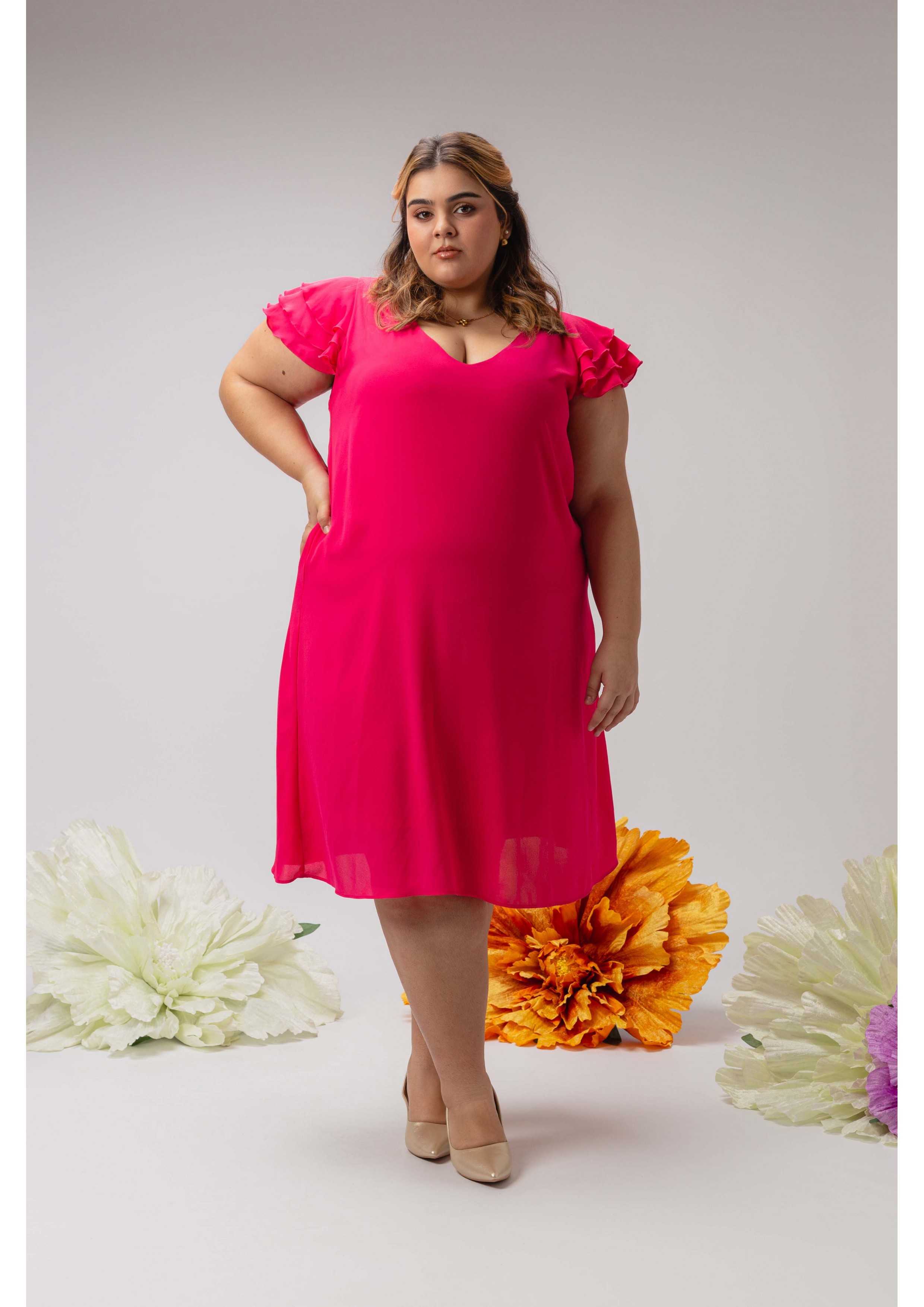 Plain Fabric Dress Spring...