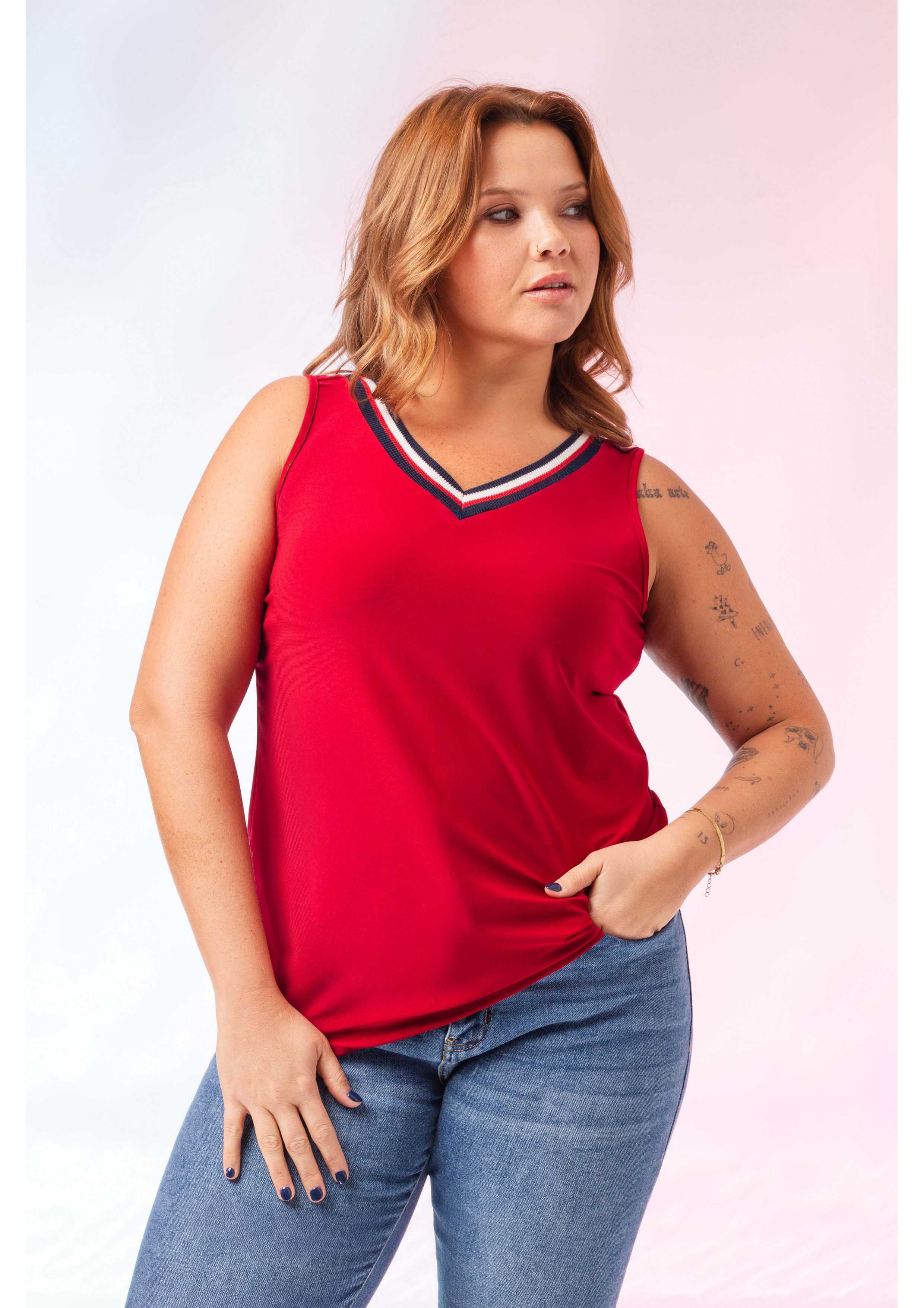 Top de malla lisa Colección...