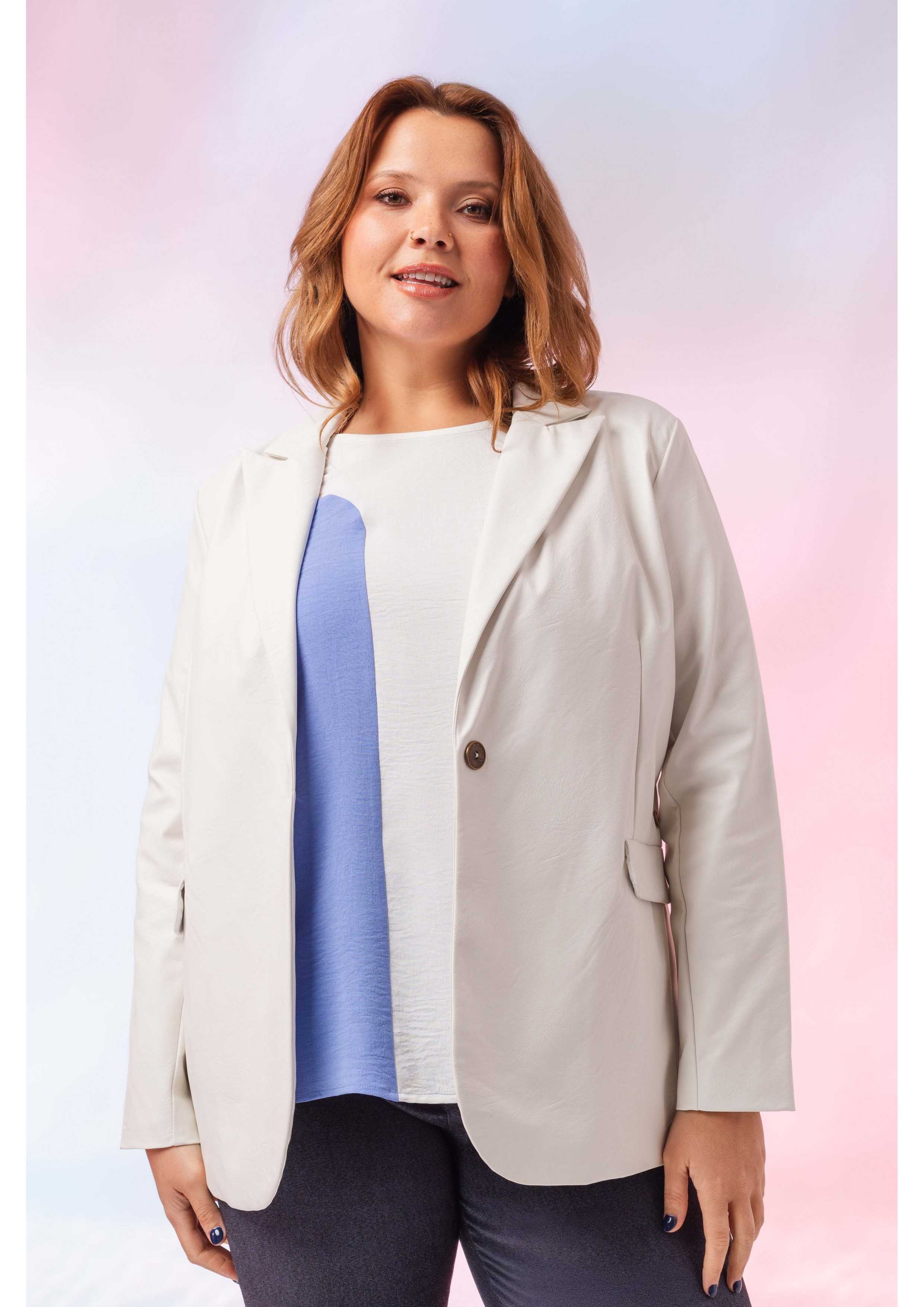 Blazer en imitation de peau...